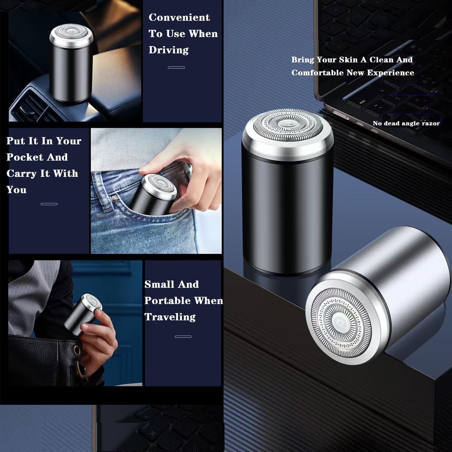 2025 Newest Unisex Mini Portable Electric Shaver for Men & Women - USB Charging, Waterproof Hair Removal Device for Travel, Gym & Daily Grooming (Blue)