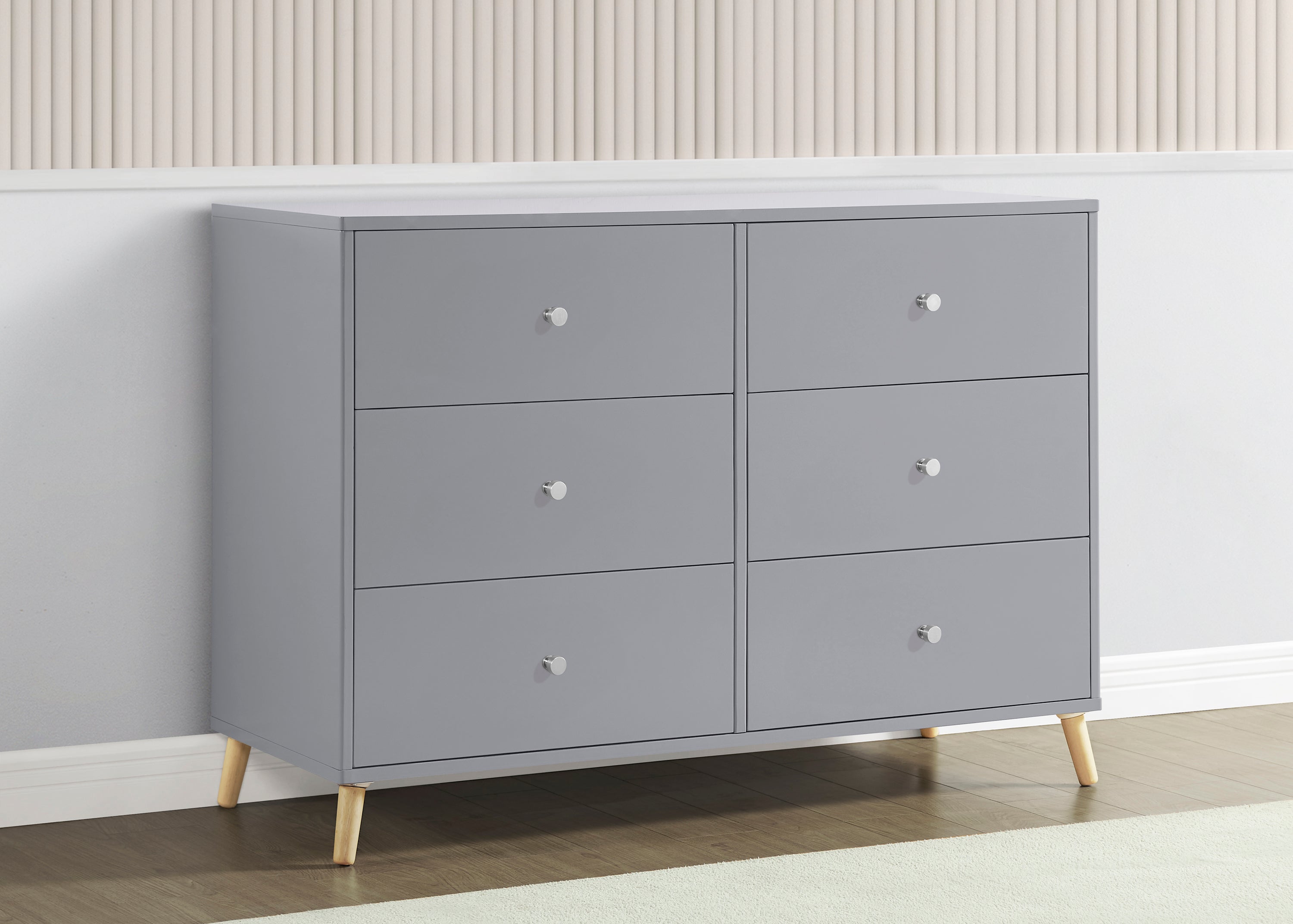 Jordan 6-Drawer Dresser with Interlocking Drawers - Sturdy Bedroom Storage Organizer for Clothes, Linens & Accessories - Perfect for Master Bedroom, Guest Room & Dormitory