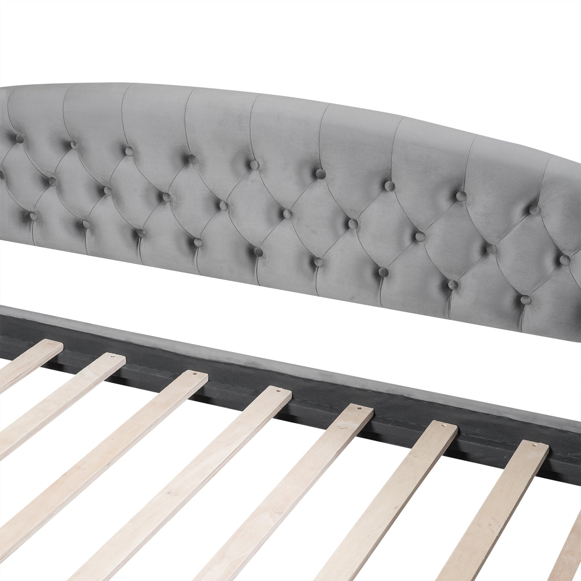 LZ LEISURE ZONE Full Size Upholstered Daybed Sofa Bed - Convertible Sleeper for Bedroom & Living Room, No Box Spring Needed, Grey - Perfect for Guest Rooms, Small Spaces & Modern Apartments