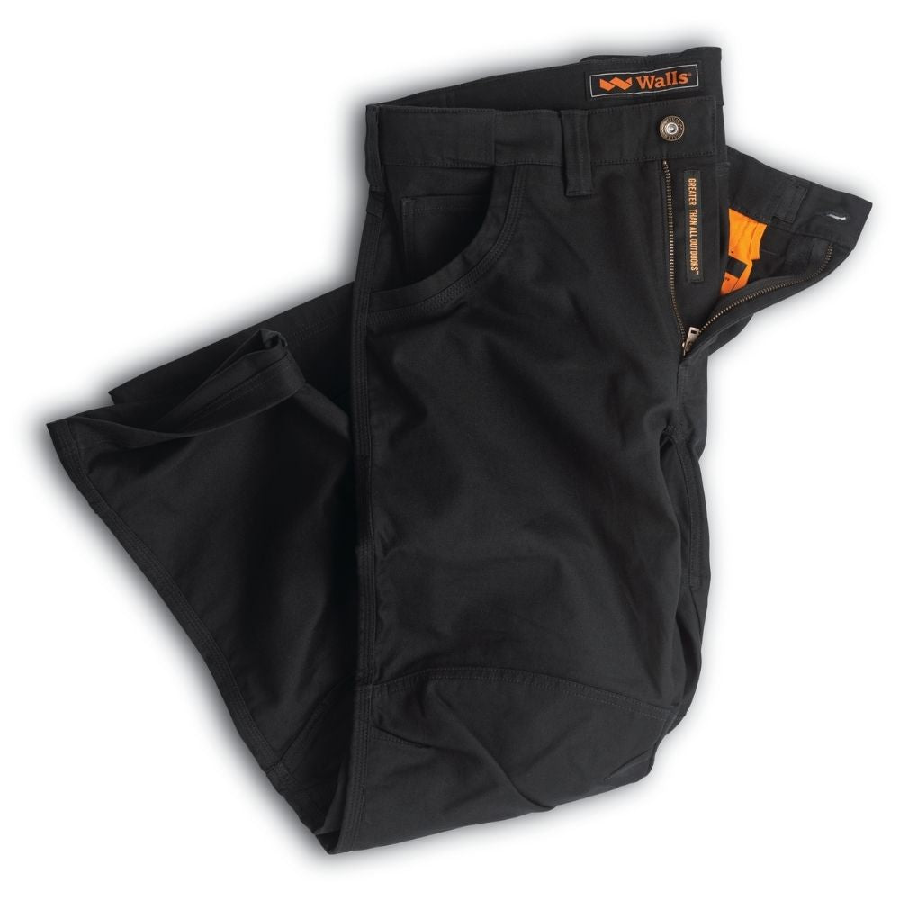 Walls Ditchdigger All-Season Twill Double Knee Men's Work Pants YP96 - Midnight Black | Durable Construction Workwear for Outdoor Labor, Farming & Heavy-Duty Jobs