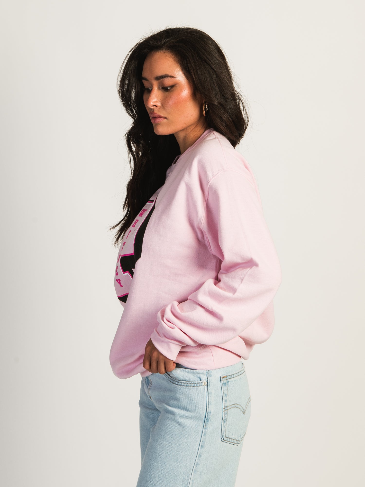Barstool Sports Pink Whitney Varsity Crewneck Sweatshirt - Comfortable & Stylish for Casual Wear, Game Day & College Events
