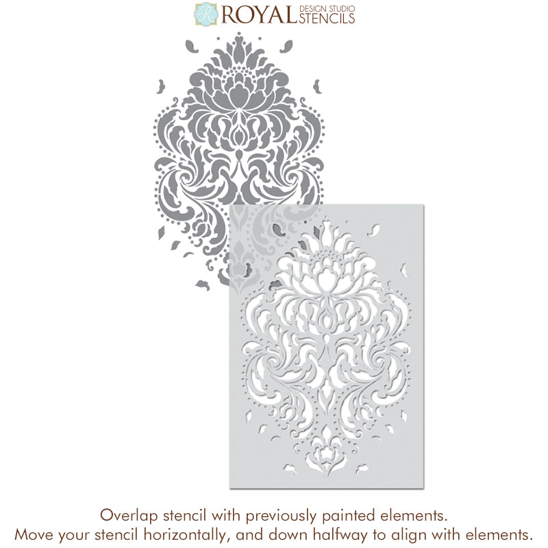 Florentine Damask Wall Stencil - Reusable DIY Painting Template for Home Decor, Accent Walls, and Furniture Upcycling | Perfect for Bedrooms, Living Rooms, and Wedding Backdrops