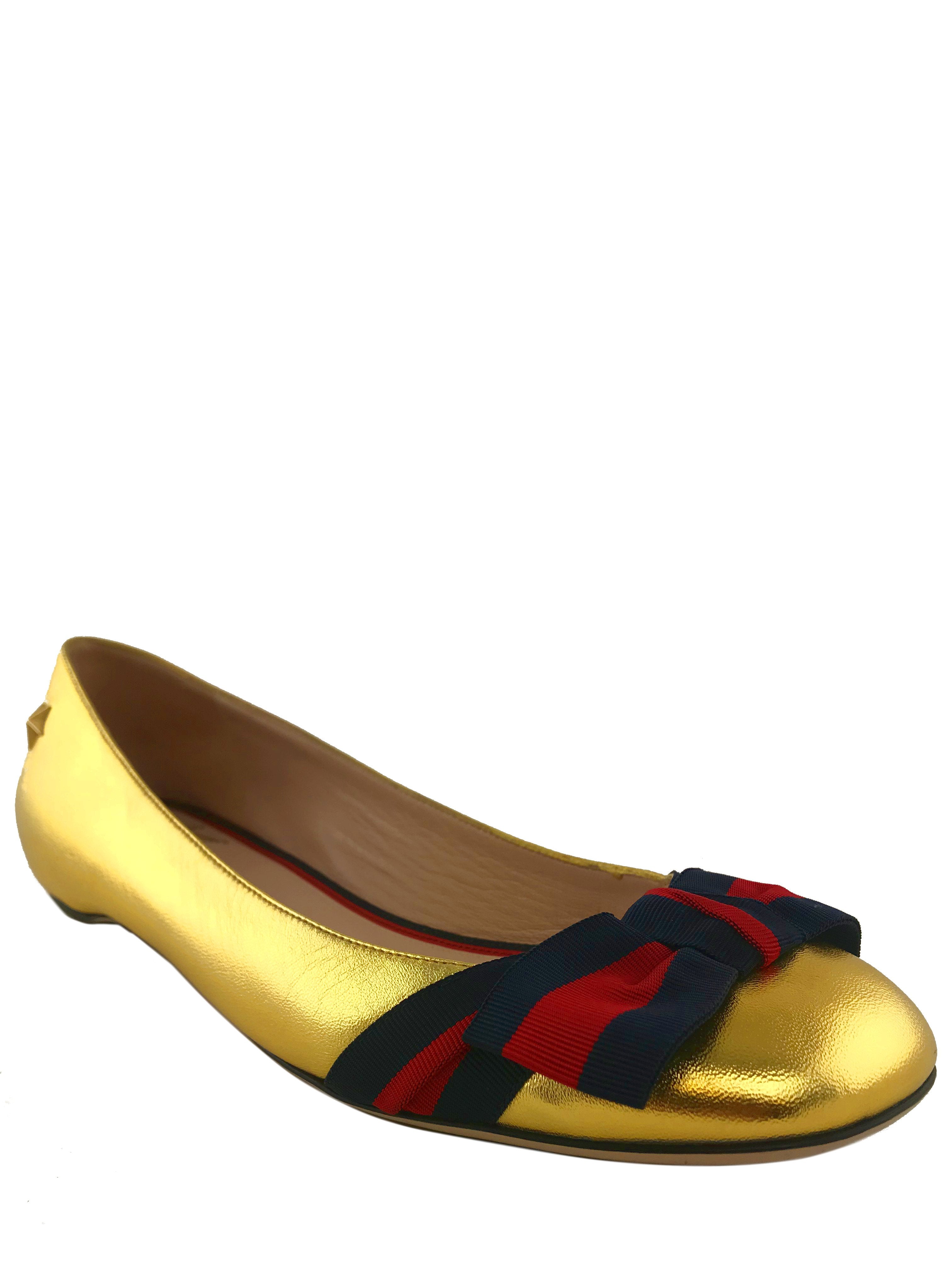 Gucci Aline Leather Flats for Women - Size 8 US | Classic Pointed Toe Ballet Flats | Comfortable & Stylish for Work, Office & Casual Wear