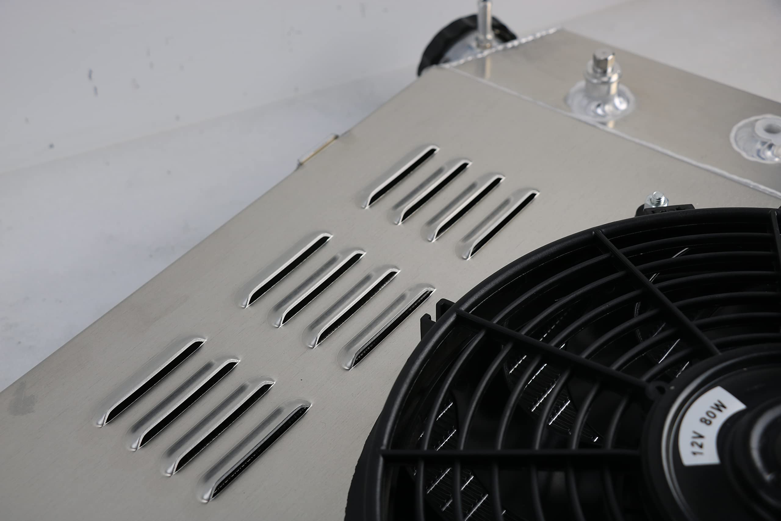 High Performance Aluminum Radiator with Electric Fan Shroud & Thermostat Kit - Compatible with Chevy Blazer C1500 2500 3500 C10 K10 K20 K30, GMC Jimmy C1500 2500 3500 Suburban V8 L6 (1973-1991) - 3 Row Cooling System - Perfect for Off-Roading, Towing & Hot Weather Driving