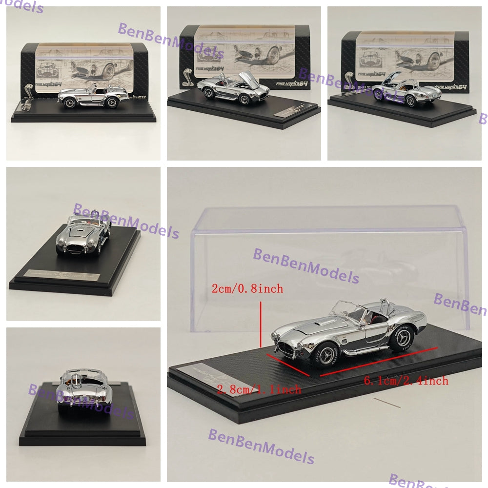 Fine Works Ford SHELBY COBRA 427S/C 1:64 Scale Diecast Model Car - Limited Edition Collectible for Display, Racing Enthusiasts & Car Lovers
