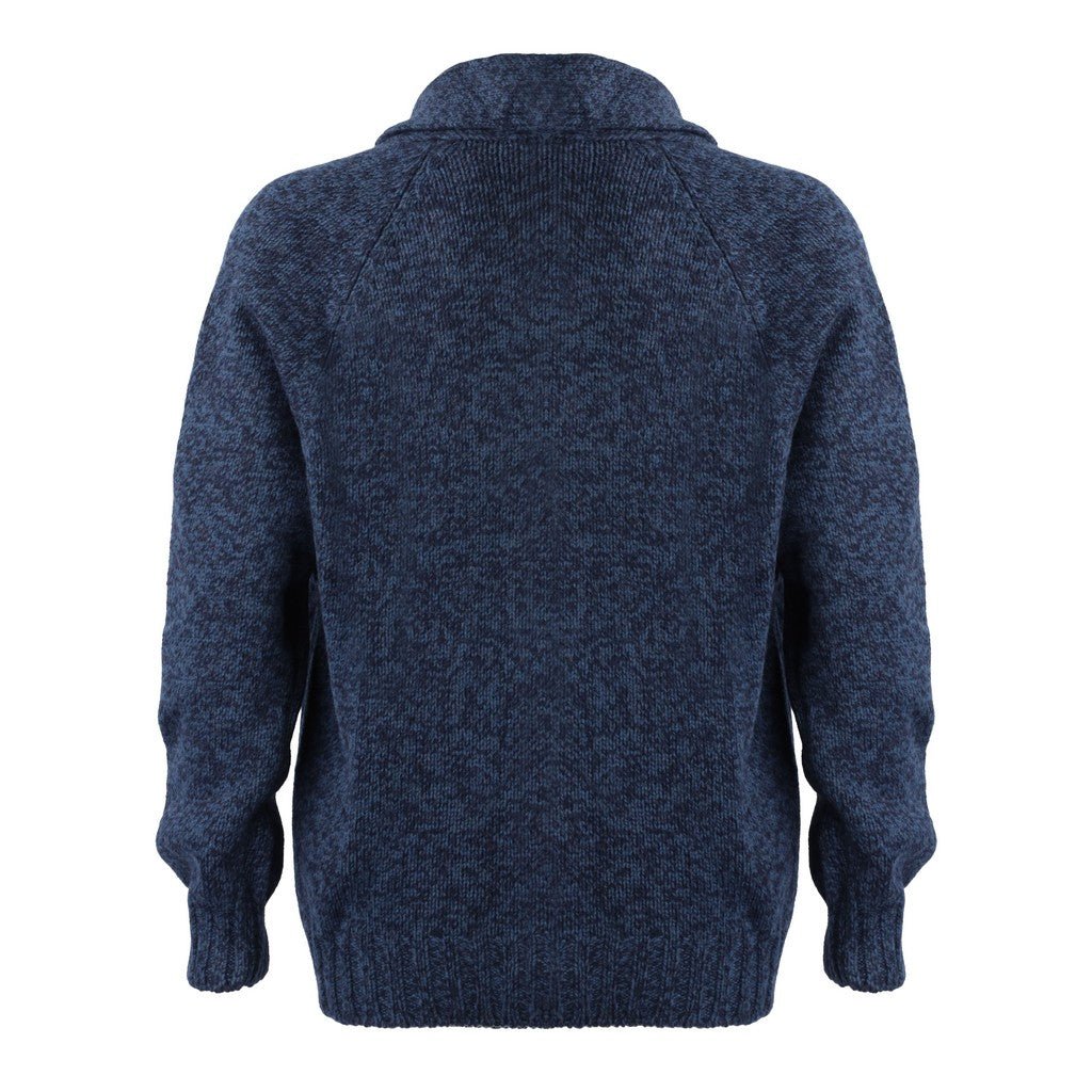 GRAN SASSO Super Geelong Cardigan for Men - Premium Wool Navy Blue Sweater | Cozy Winter Knitwear for Office, Travel & Casual Outfits