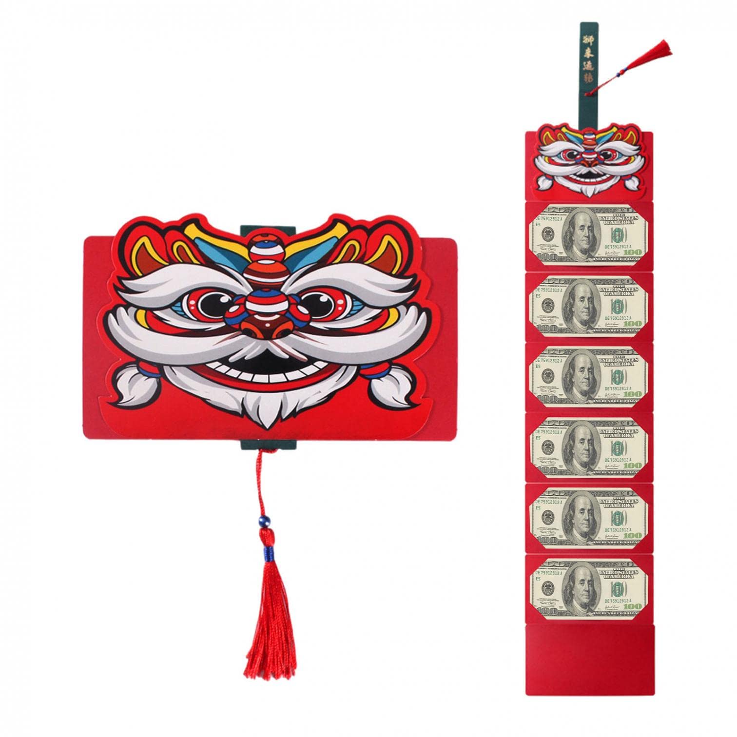 TWFERR Chinese New Year Red Envelopes - 6 Pack Folded Lucky Money Envelopes with Zodiac Animal Designs | Perfect for Lunar New Year Gifts, Wedding Ang Pao & Fortune Blessings