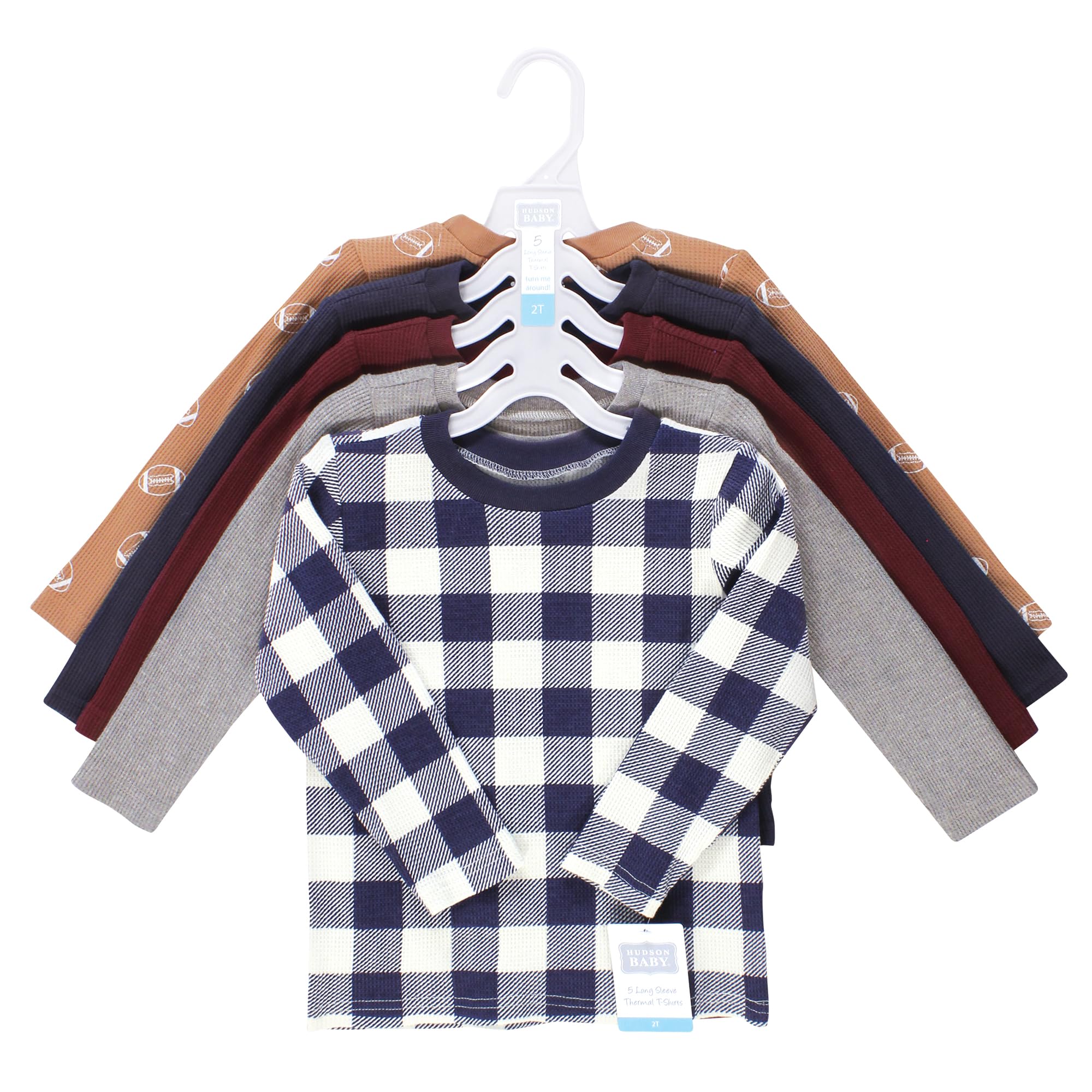Hudson Baby Unisex Thermal Long Sleeve Bodysuits 5-Pack - Soft Cotton Baby Onesies for Newborns & Infants - Perfect for Winter, Layering & Everyday Comfort