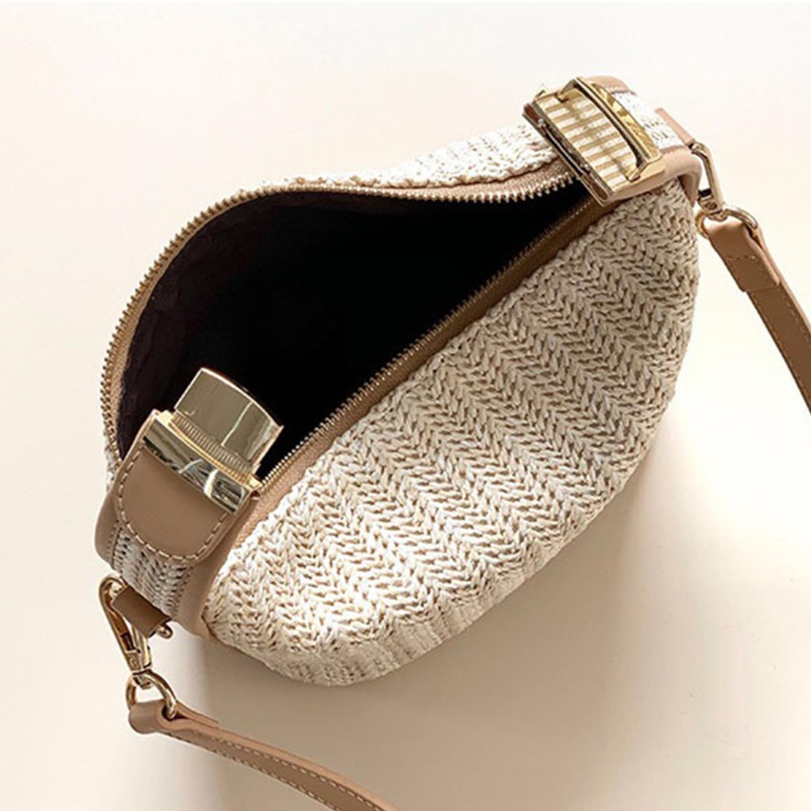 Handmade Straw Woven Crossbody Bag for Women - Eco-Friendly Beach Tote & Summer Top Handle Bucket Purse | Perfect for Vacation, Pool Parties & Boho Fashion Outfits