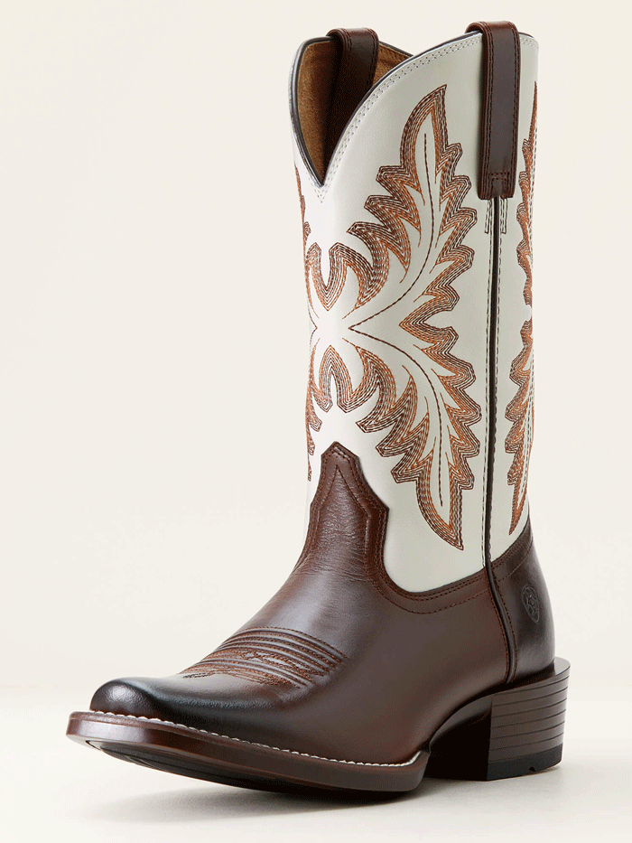 Ariat Men's Renegade Cowboy Boots - Western Work Boots for Men, Comfortable & Durable Leather Cowboy Boots in Crema Mahogany - Perfect for Ranch Work, Rodeo, and Country Fashion