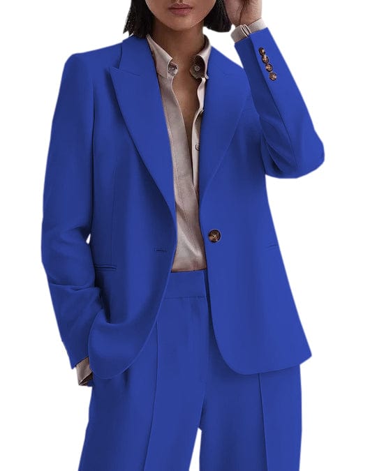 2 Piece Business Casual Peak Lapel Women's Suit Set (Blazer & Pants) - Professional Office Wear for Women, Job Interviews & Formal Events