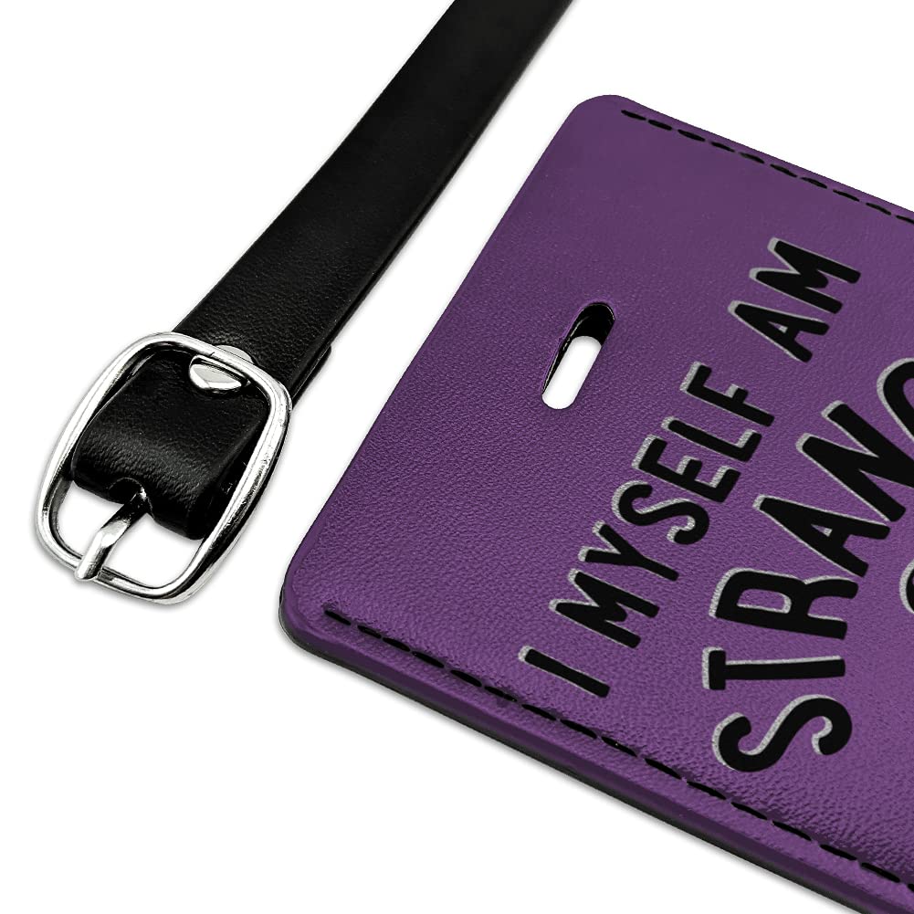 Beetlejuice Inspired Unique Rectangle Leather Luggage Tag - Vintage Gothic Travel ID Card Holder for Suitcases, Bags & Carry-Ons - Perfect for Halloween, Cosplay & Tim Burton Fans