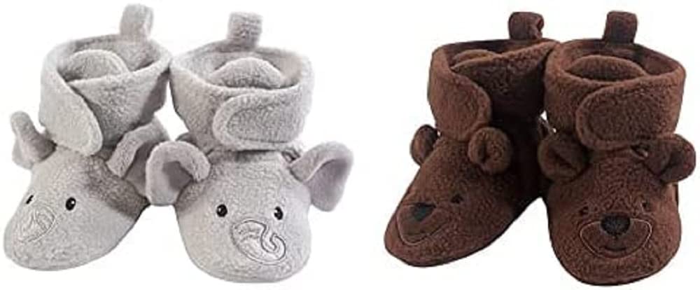 Hudson Baby Fleece Booties 2-Pack, Neutral 18-24 Months - Cozy Winter Footwear