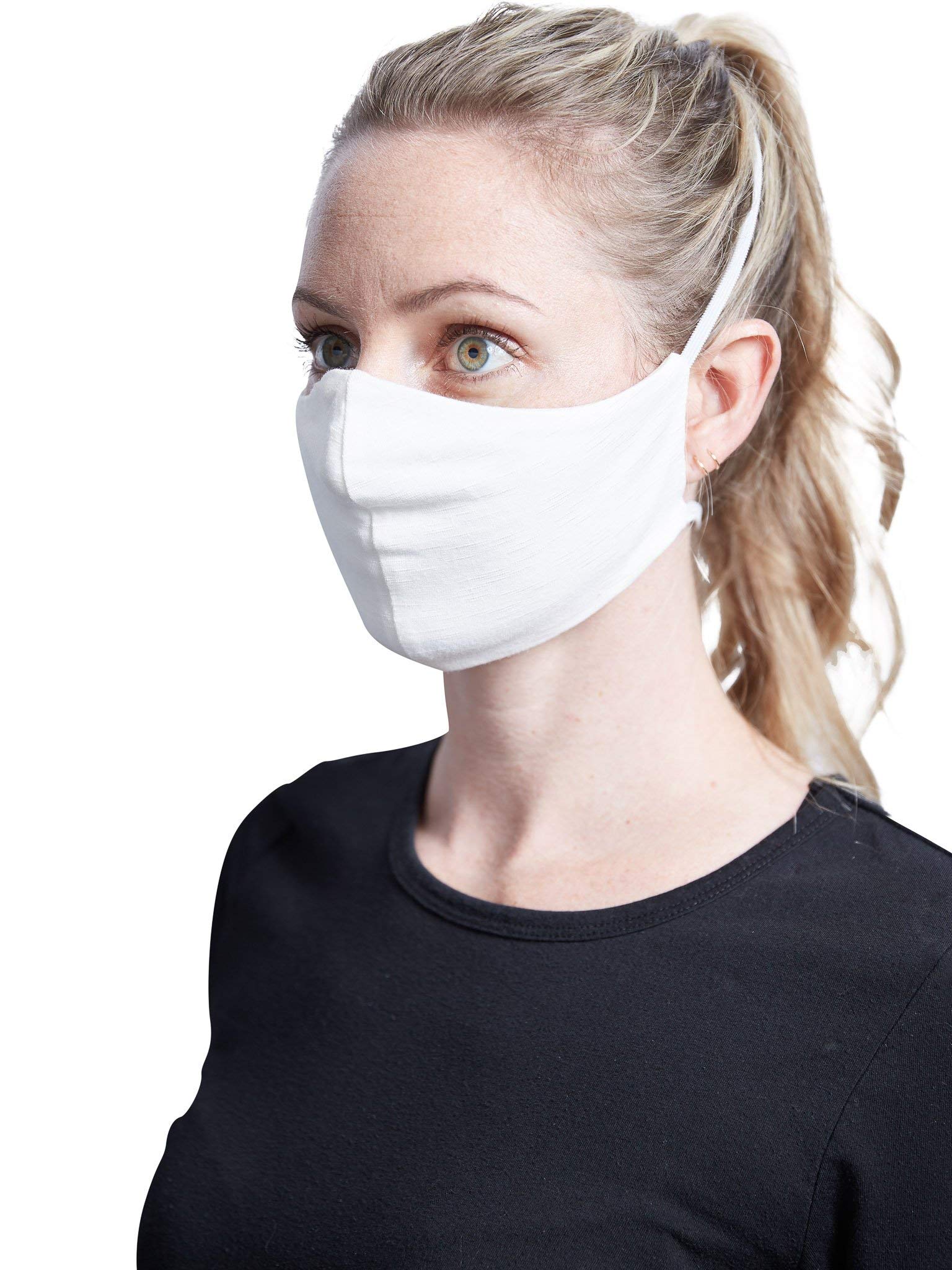 100% Organic Cotton Face Masks - Unbleached, Undyed, Washable & Reusable - 3 Pack - Made in USA - Perfect for Daily Use, Travel & Eco-Friendly Protection