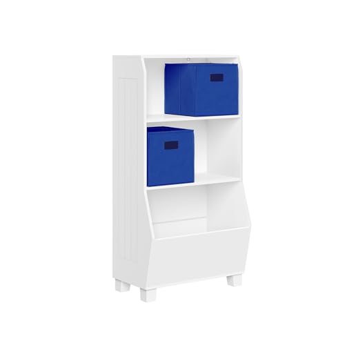 White With 2 Blue Bins