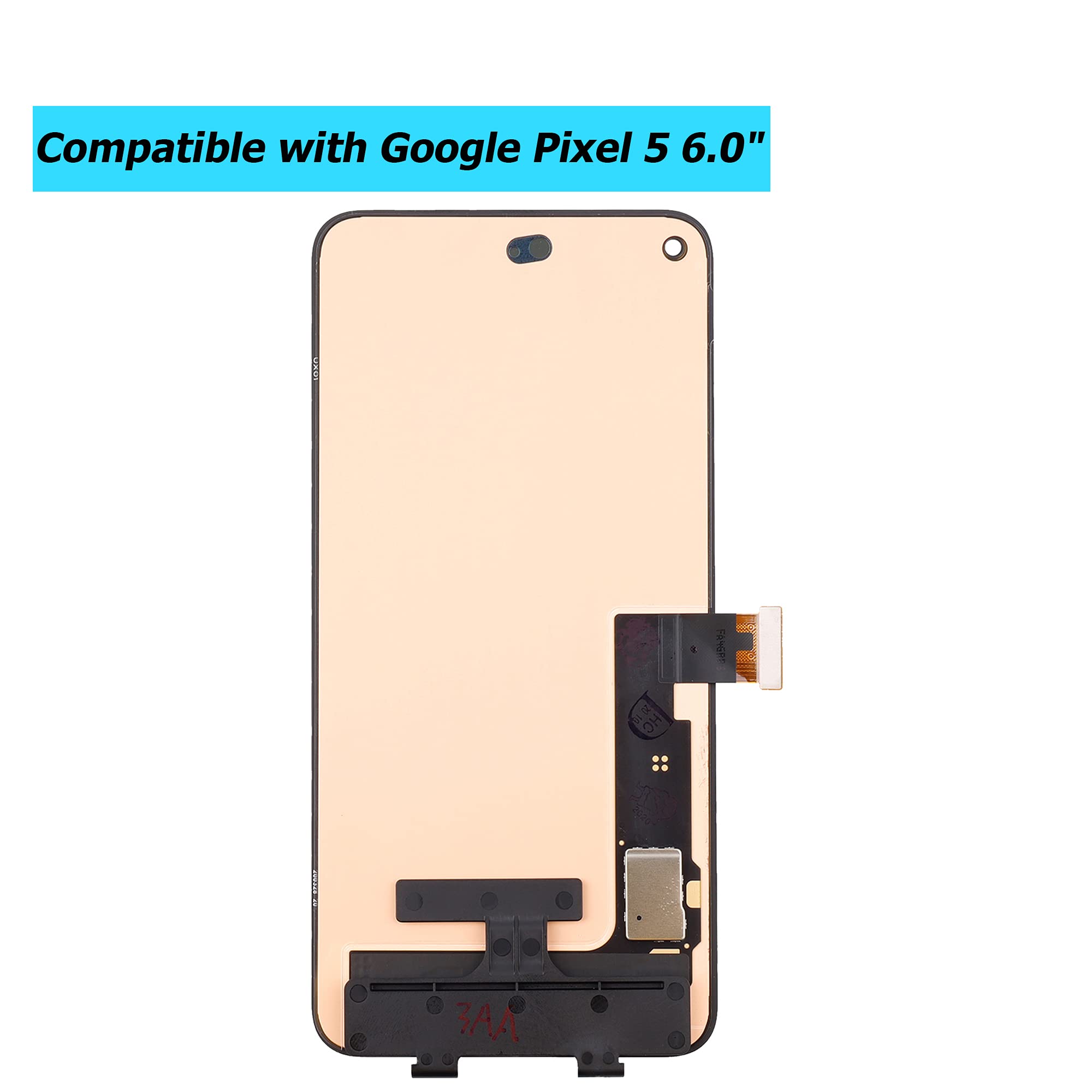 Vvsialeek OLED Touch Screen Display for Google Pixel 5 (6.0 Inch) - Fingerprint Compatible LCD Replacement with Installation Tools - Perfect for Screen Repairs & DIY Phone Maintenance
