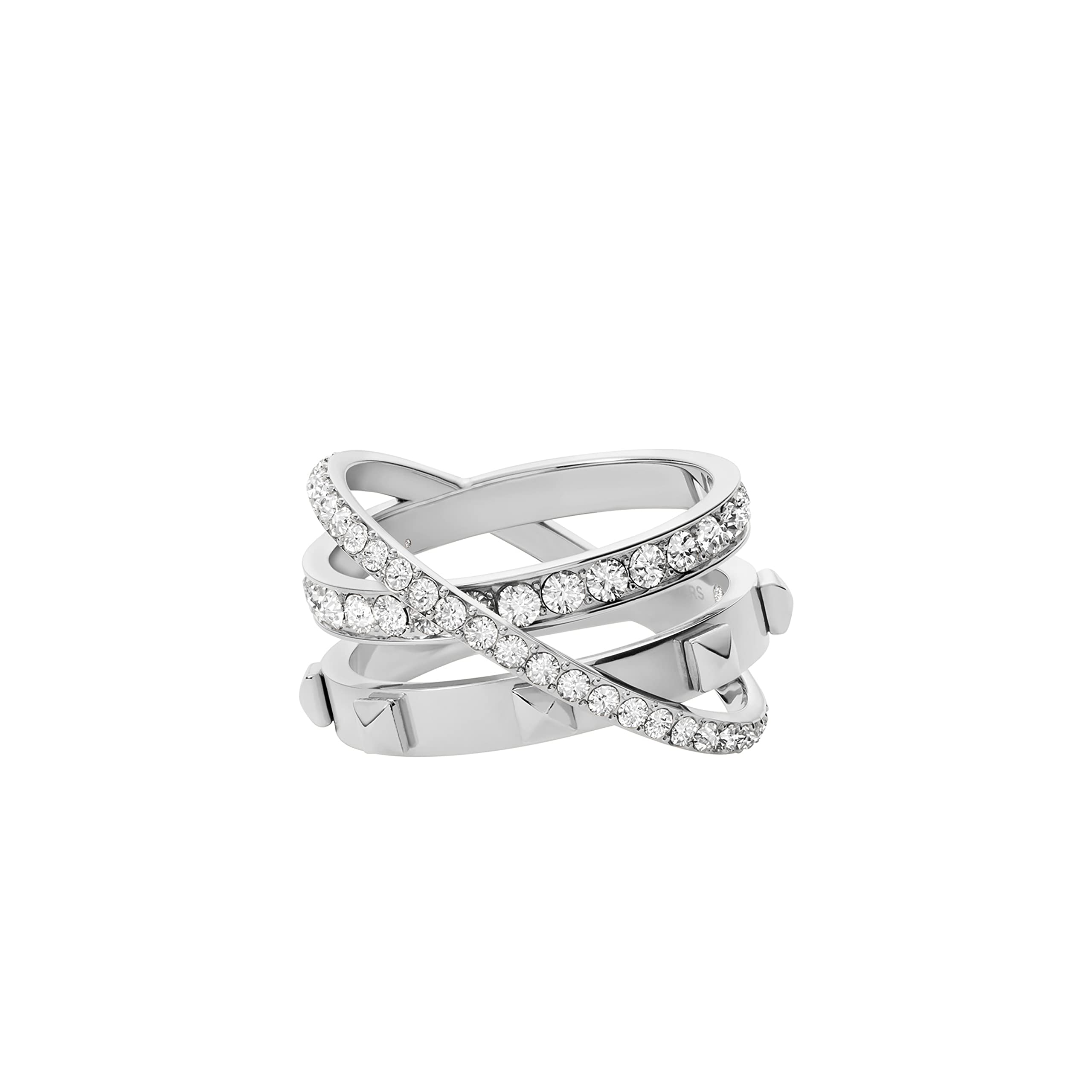 Michael Kors Pave X Ring for Women - Genuine Sterling Silver Cubic Zirconia Fashion Jewelry | Perfect for Date Night, Parties & Special Occasions