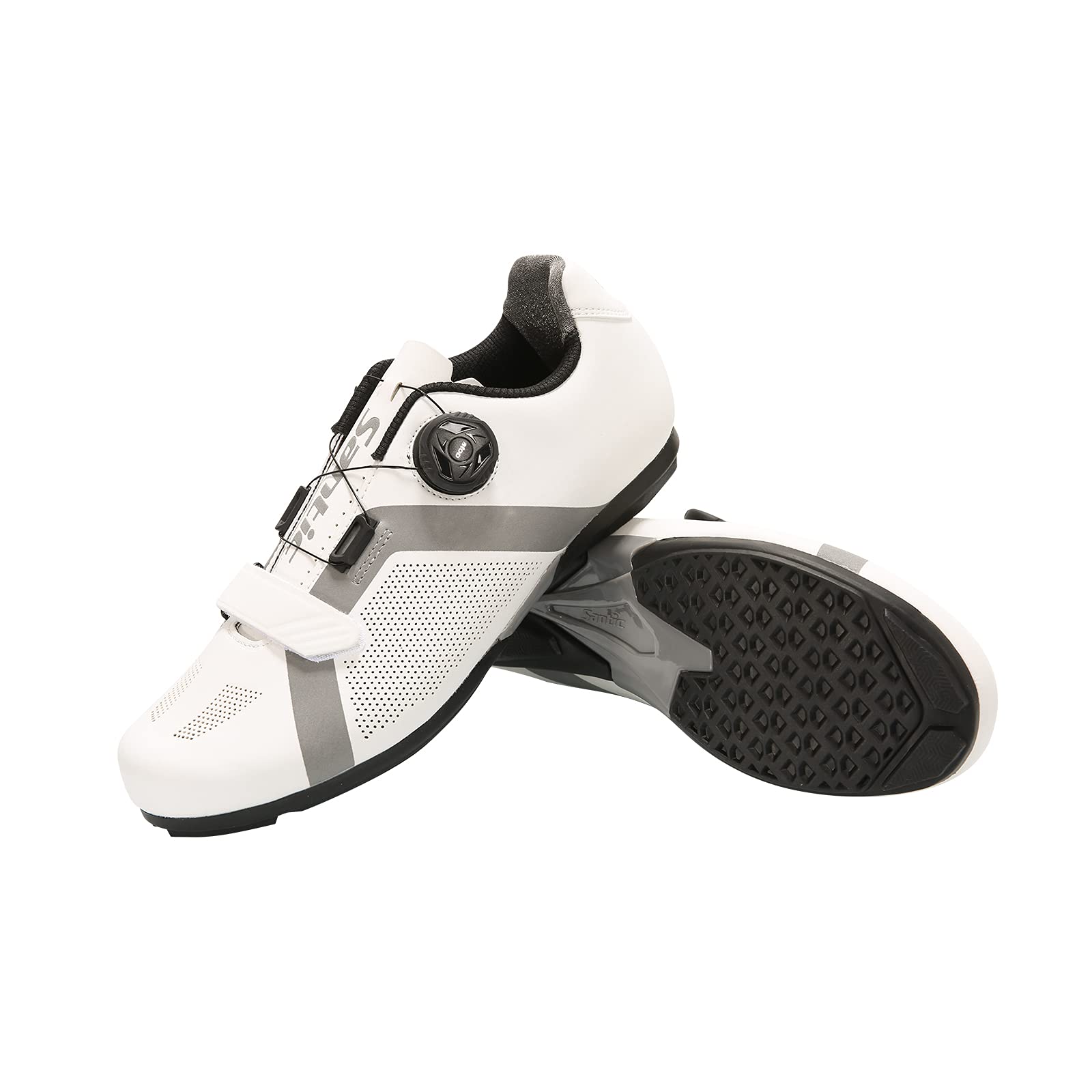 Santic Men's Road Cycling Shoes - SPD Compatible MTB Bike Shoes for Spin & Indoor Training - Lightweight & Breathable for Long Rides & Commuting