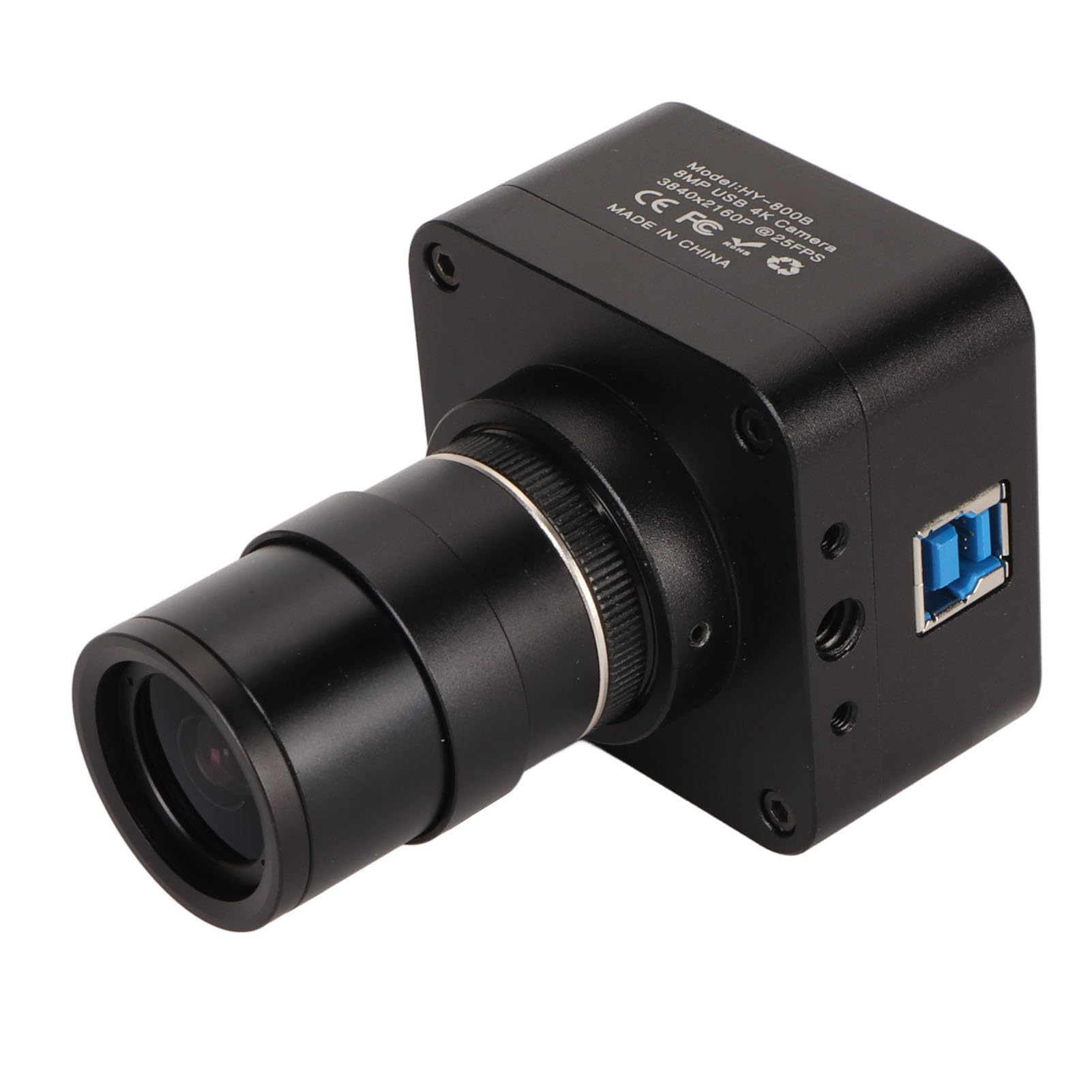 KIMISS 4K USB Webcam with Manual Zoom Lens - 8MP 2160P 25fps, 1/1.8