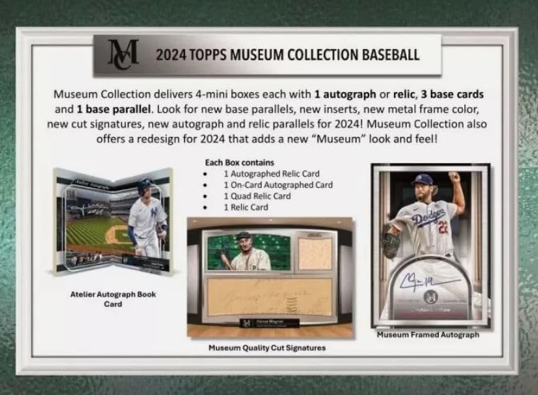 2024 Topps Museum Collection Baseball Hobby Mini-Box - Factory Sealed with Autographed Relic Card & On-Card Autograph - Includes Shohei Ohtani Special Card - Perfect for Baseball Card Collectors & MLB Fans - Great for Trading, Displaying, and Investment