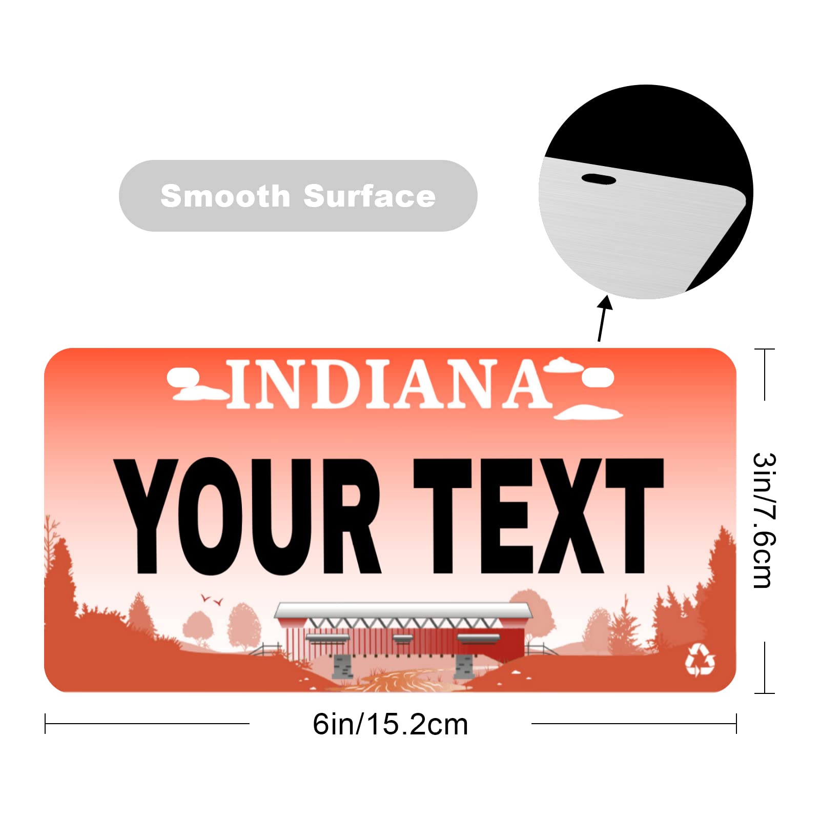 Custom Indiana Mini License Plate 6x3 Inch - Personalized Kids Toy Car, Bicycle, Scooter, Golf Cart, Motorcycle & ATV Decorative Plate - Perfect for Gifts, Room Decor & Vehicle Customization