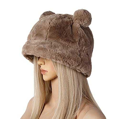 Stylish Furry Bucket Hat for Women & Men - Trendy Winter Fashion Accessory - Perfect for Outdoor Activities, Music Festivals & Streetwear