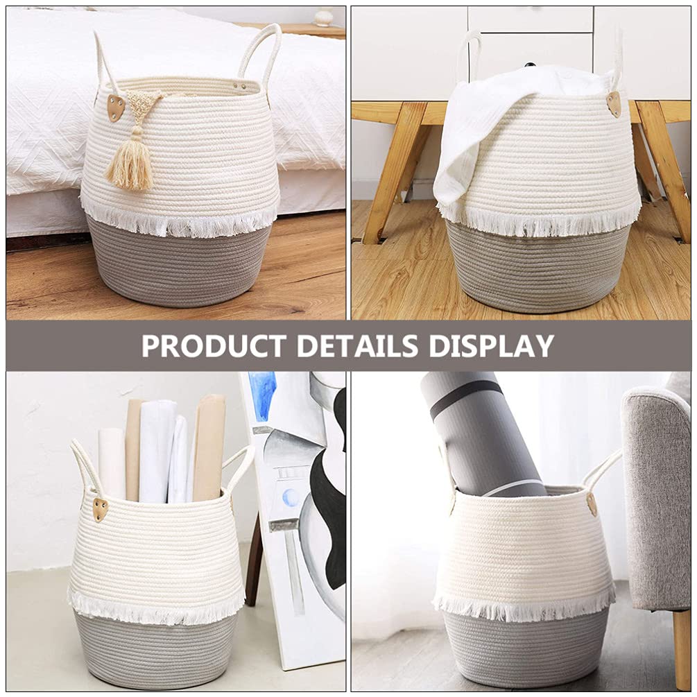 Cabilock Cotton Rope Storage Basket - Multi-Purpose Laundry Organizer, Toy Storage for Kids, Makeup & Clothing Organizer | Perfect for Nursery, Bathroom & Playroom Organization