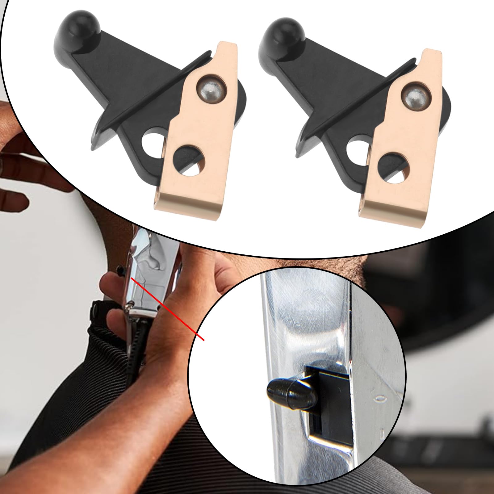 2PCS Replacement Power Switch for Wahl Senior & Magic Hair Clippers - 1.85x1.94cm Black & Gold Hair Tool Accessories - Perfect for DIY Repair & Home Barber Use