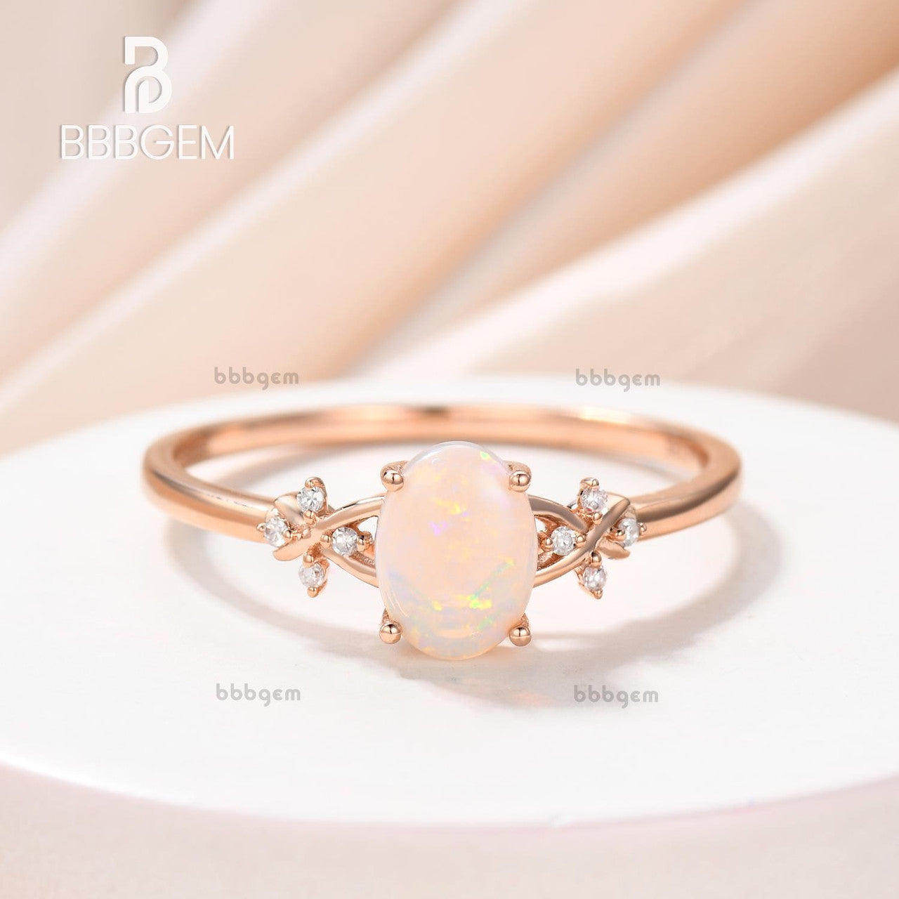 1.5CT Oval Australian Opal & Diamond Vintage Engagement Ring - Vine Wedding Band for Women, Perfect for Proposals, Anniversaries & Romantic Occasions