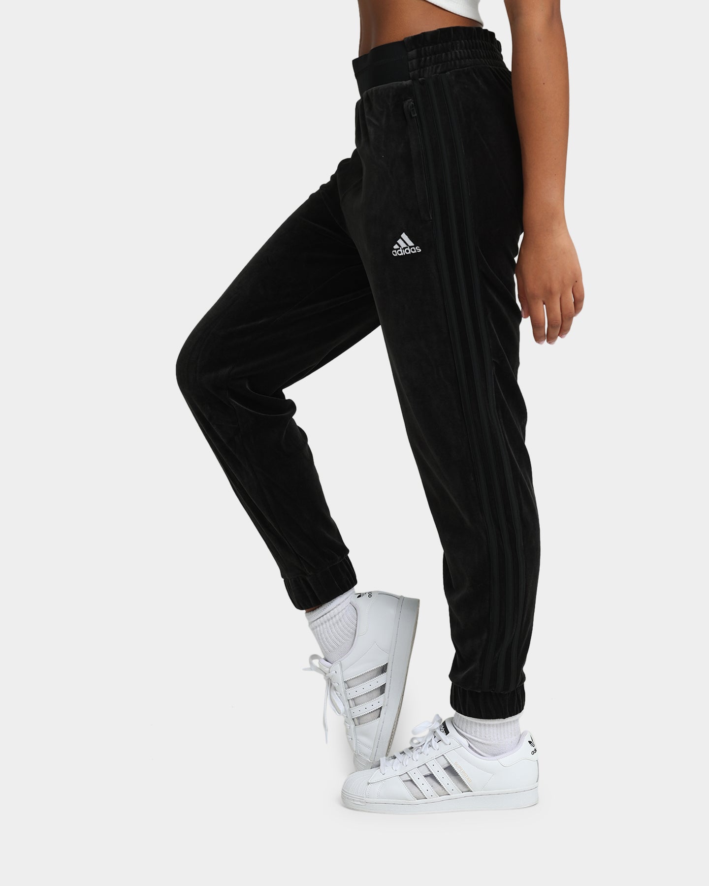 Adidas Women's Velour Sweatpants - Soft Lounge Pants for Women, Black - Perfect for Yoga, Running & Casual Wear