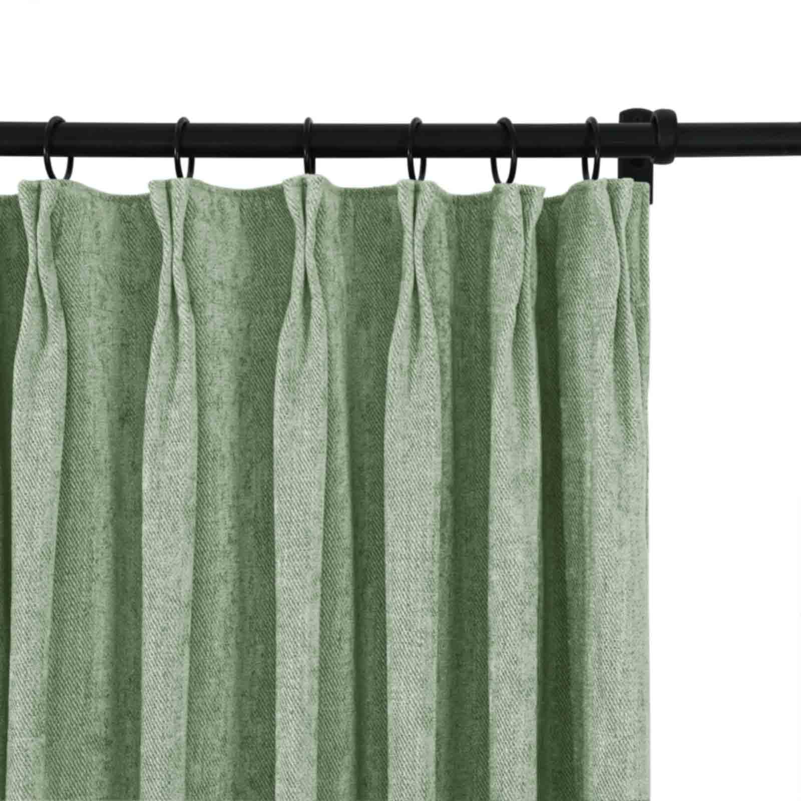 Premium Tino Heavyweight Chenille Pleated Curtains - Elegant Blackout Drapes for Living Room & Bedroom - Soft Textured Thermal Insulated Window Treatments for Home Decor