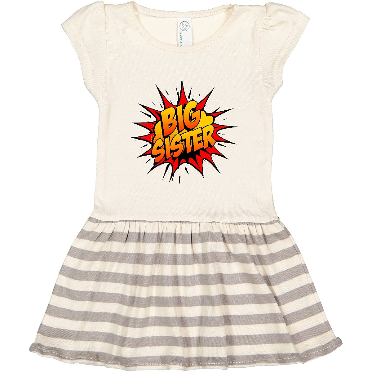 Inktastic Big Sister Super Hero Toddler Dress - Cute & Comfortable Cotton Dress for Little Girls - Perfect for Birthday, Family Photos & Special Occasions