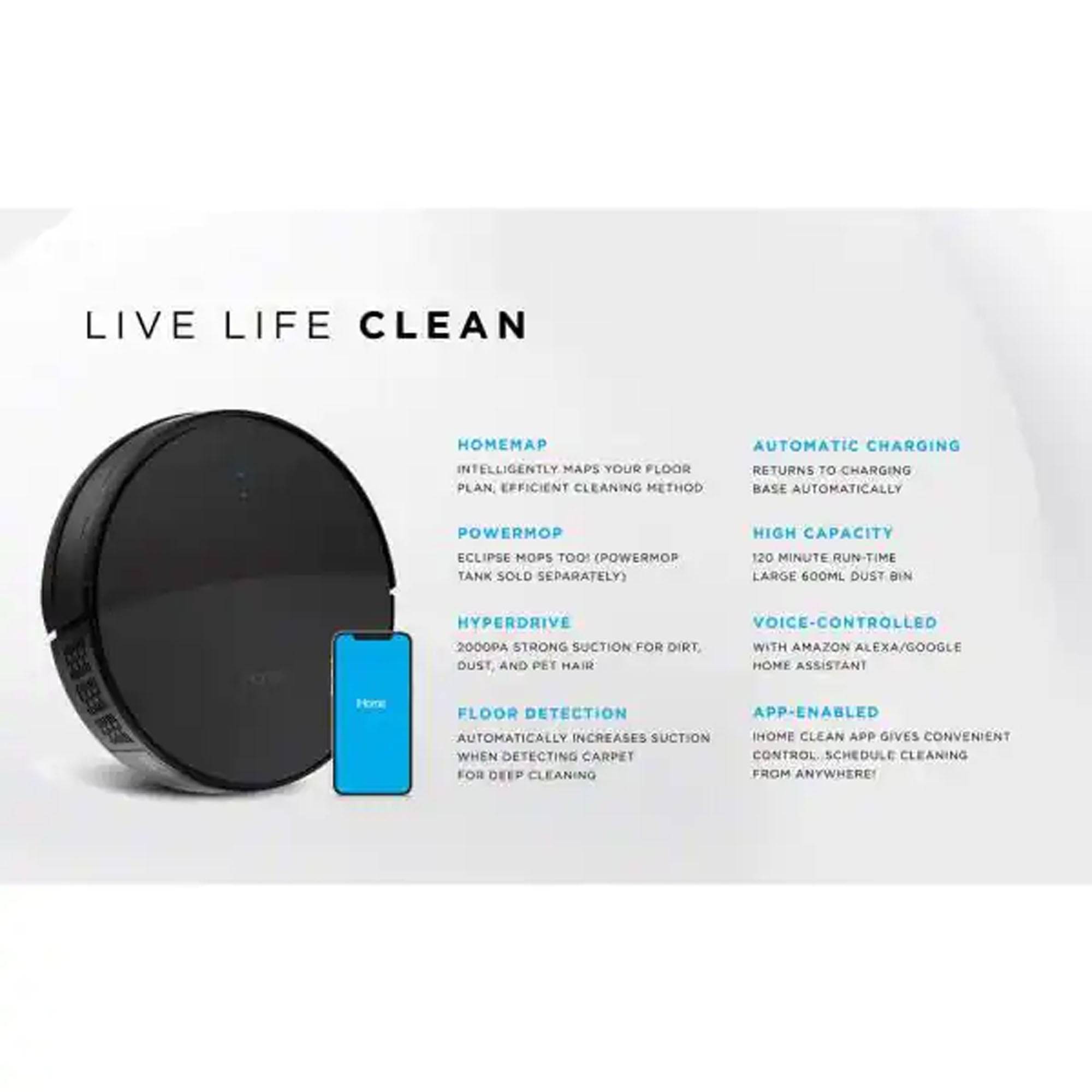 AutoVac Eclipse Smart Robot Vacuum and Mop with WiFi, Mapping & Self-Charging - Perfect for Hardwood Floors, Carpets & Pet Hair Cleaning