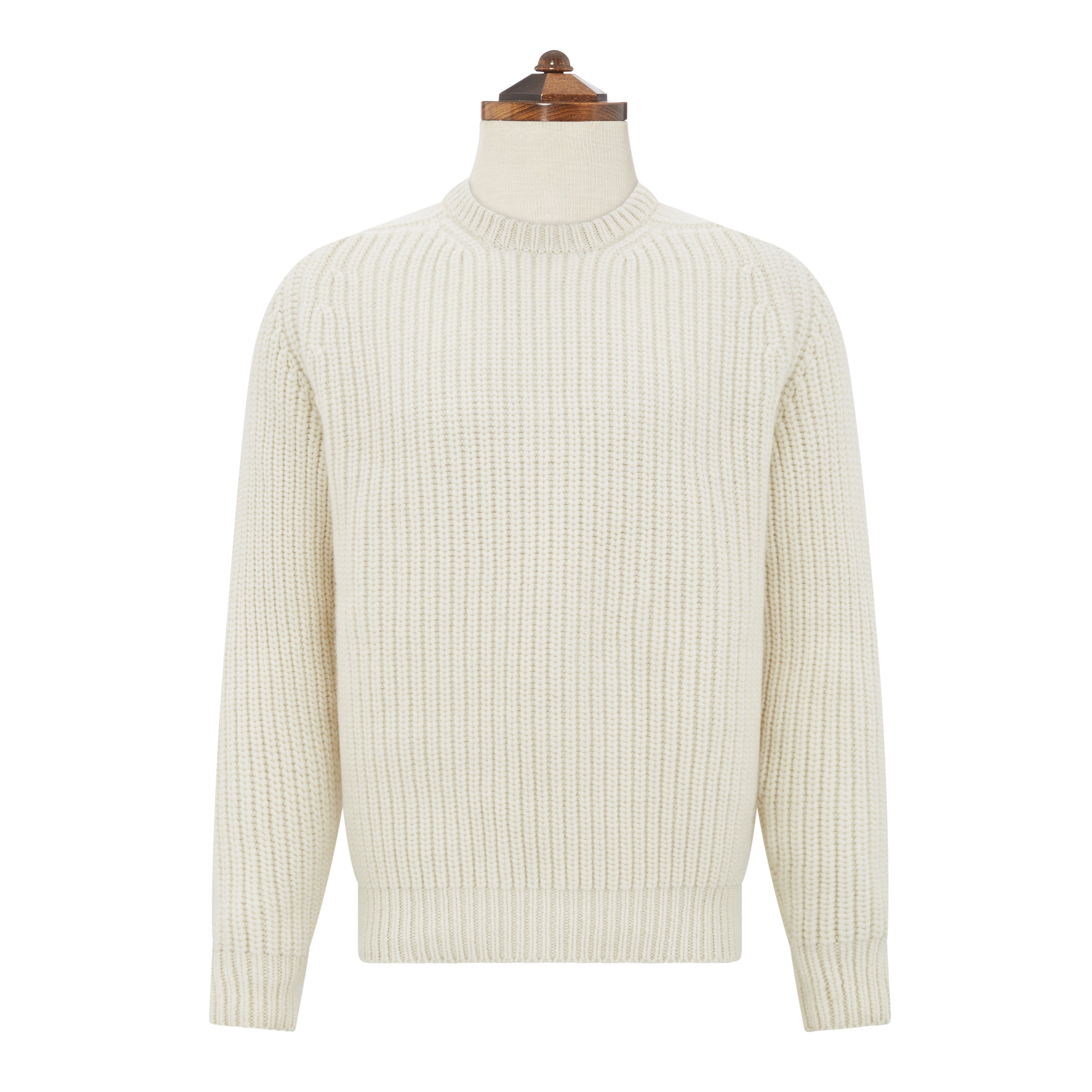 Kinsale Ribbed Chalk White Crew Neck Sweater for Women | Soft Cotton Knit Pullover | Perfect for Casual Wear, Office Outfits & Fall Layering