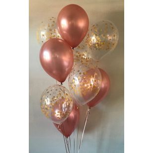 Rose Gold Confetti Bouquet - Elegant Wedding & Party Decorations for Bridal Showers, Anniversaries, and Special Events