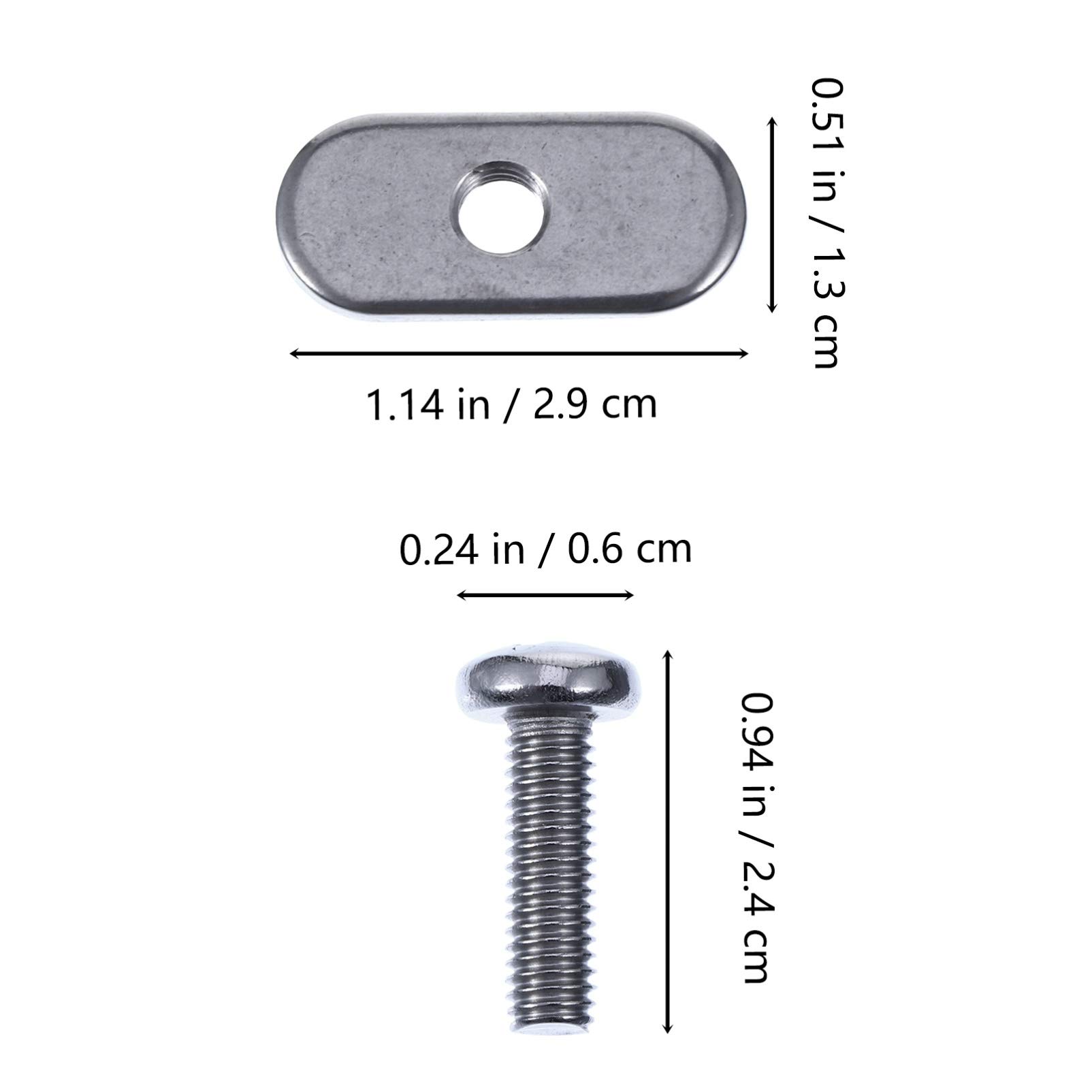 BESPORTBLE Kayak Rail Screws and Nuts Set - Stainless Steel Kayak Accessories Mounting Kit for Kayak Track Replacement (Perfect for Kayak Fishing, Canoeing & Water Sports)