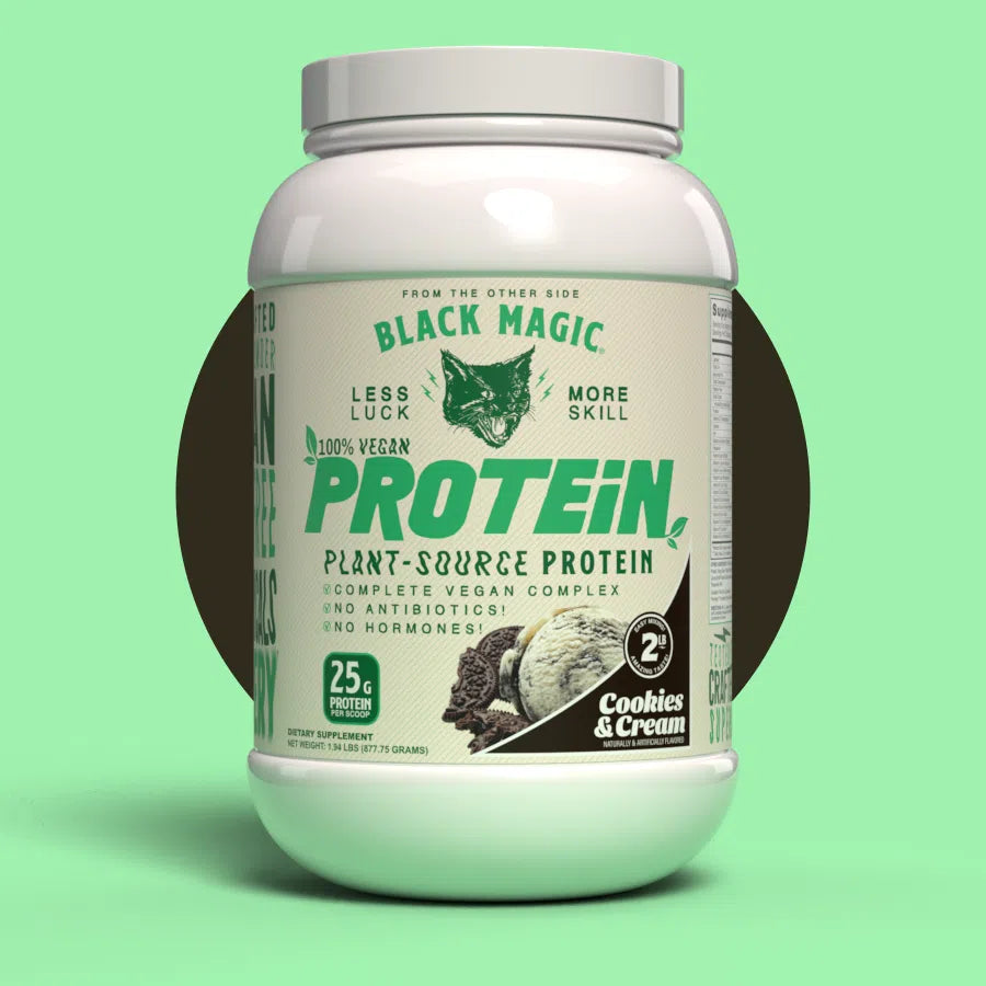 Black Magic 100% Vegan Plant-Based Protein Powder - Organic, Gluten-Free & Dairy-Free for Muscle Recovery & Weight Loss - Perfect for Smoothies, Baking & Post-Workout Shakes