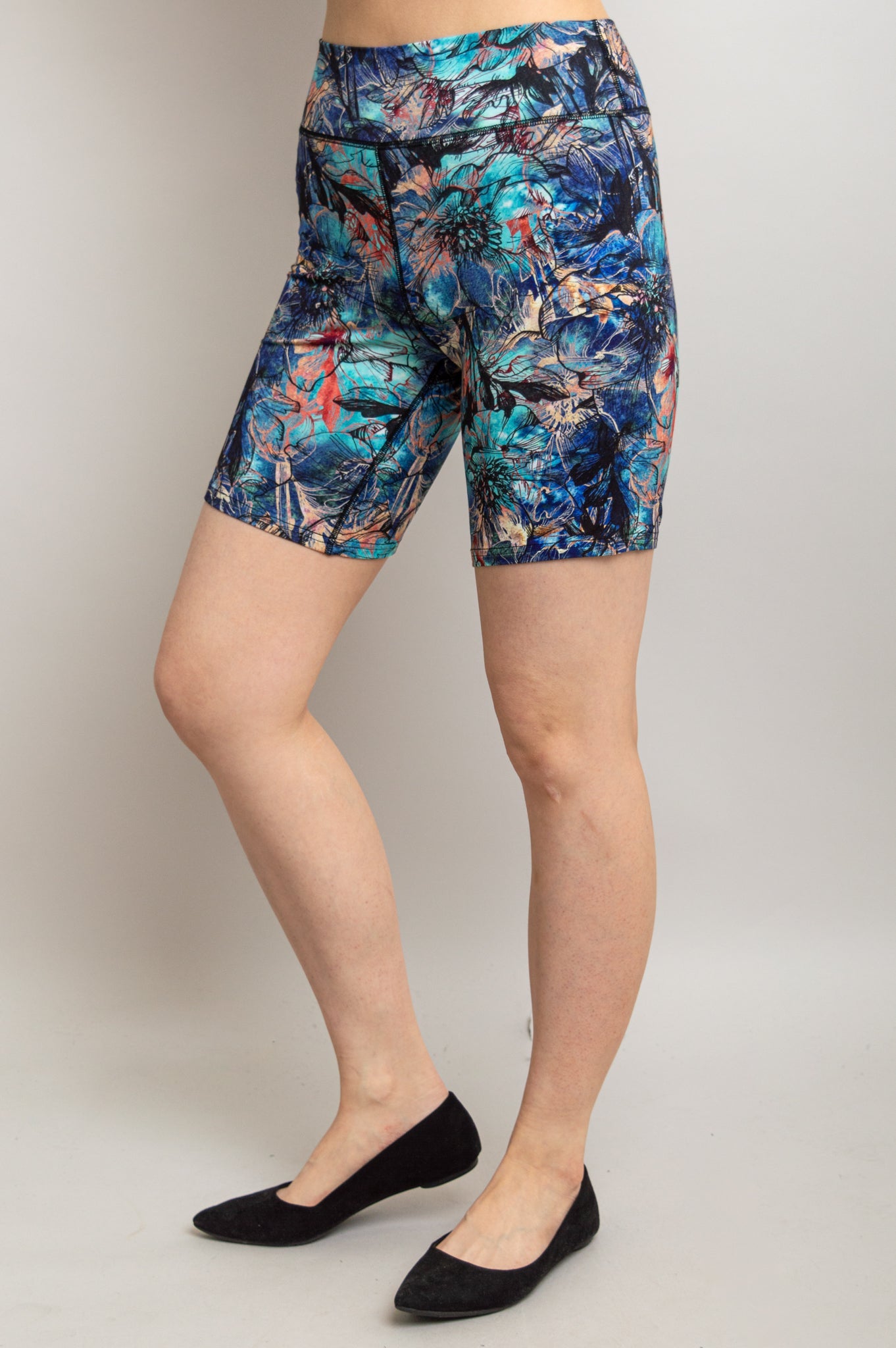 Hallie Women's Shorts - Soft Bamboo Fabric, Blue Dawn Color - Perfect for Yoga, Lounge & Summer Outfits