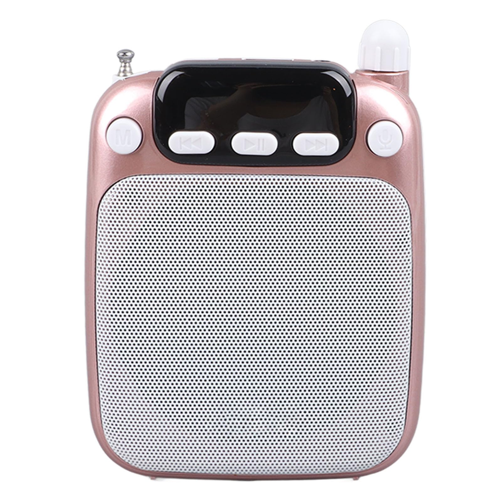 Portable 10W Rechargeable Mini Voice Amplifier with Wired Microphone Headset - 2200mAh Battery, Bluetooth Speaker for Teachers, Singing, Training, Public Speaking - Rose Gold | Ideal for Classroom, Karaoke, Outdoor Events & Presentations
