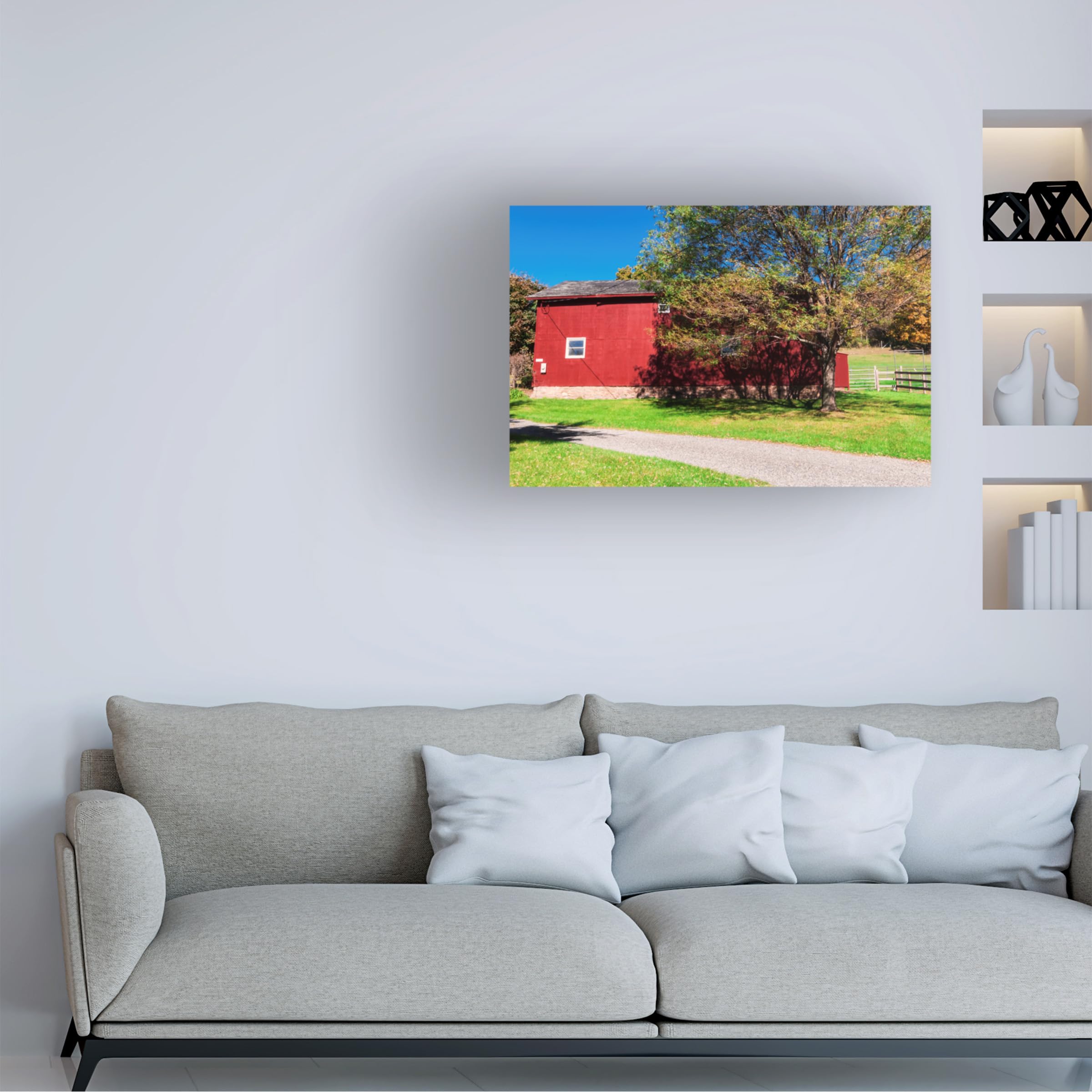 Anthony Paladino 'The Red Barn' Canvas Art Print - Premium Trademark Fine Art Wall Decor for Living Room, Bedroom & Office