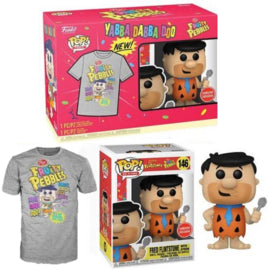 Fred Flintstone with Spoon Pop! Vintage Cartoon T-Shirt (Size Large) - Perfect for Cosplay, Halloween Costumes & Retro Fashion Fans