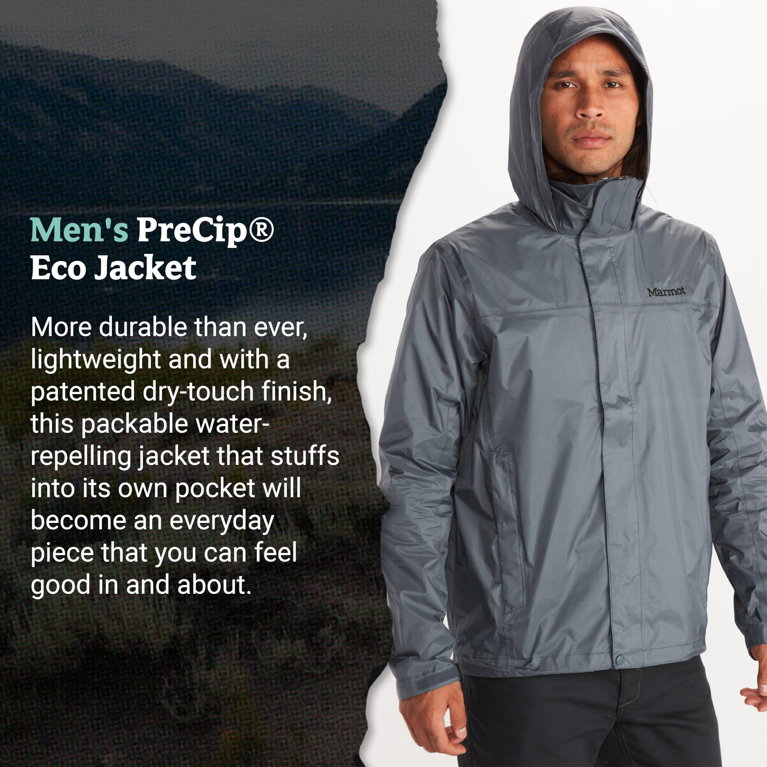 MARMOT Men's Precip Eco Jacket - Lightweight Waterproof Rain Jacket for Hiking, Camping & Outdoor Adventures