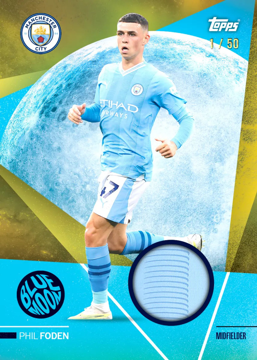 Official Topps Manchester City FC 2023/2024 Team Set - Collectible Soccer Trading Cards for Fans and Gift Ideas