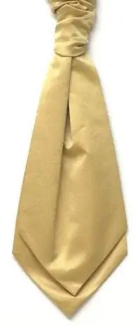 LA Smith Gold Satin Self Tie Wedding Cravat and Pocket Square Set - Elegant Formal Accessories for Groom, Bridal Party & Special Occasions