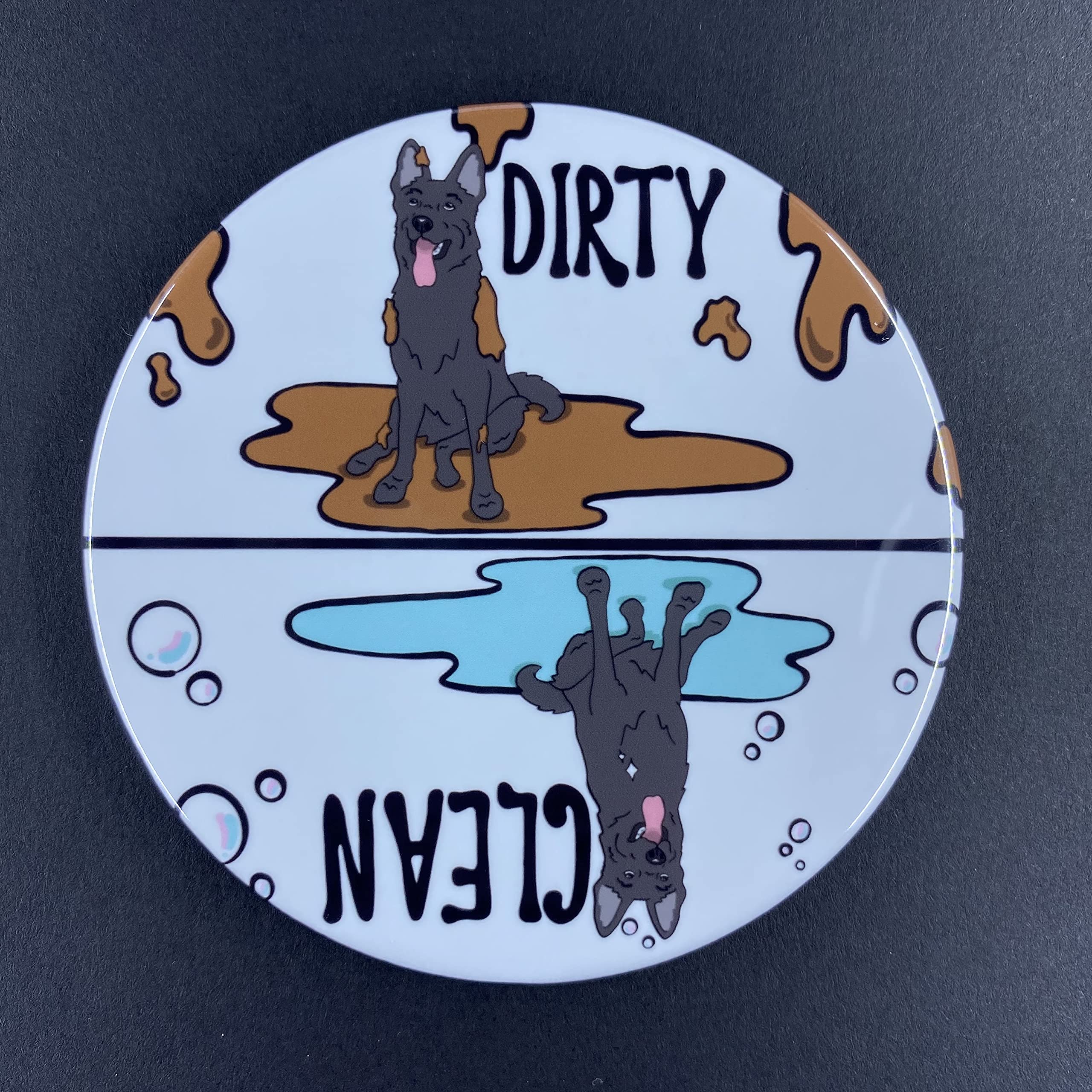 Handmade Black German Shepherd Dog Dishwasher Magnet - Cute Kitchen Cleaning Accessory & Decor for Refrigerator, Dishwasher & Metal Surfaces - Perfect Pet Lover Gift for Home & Office