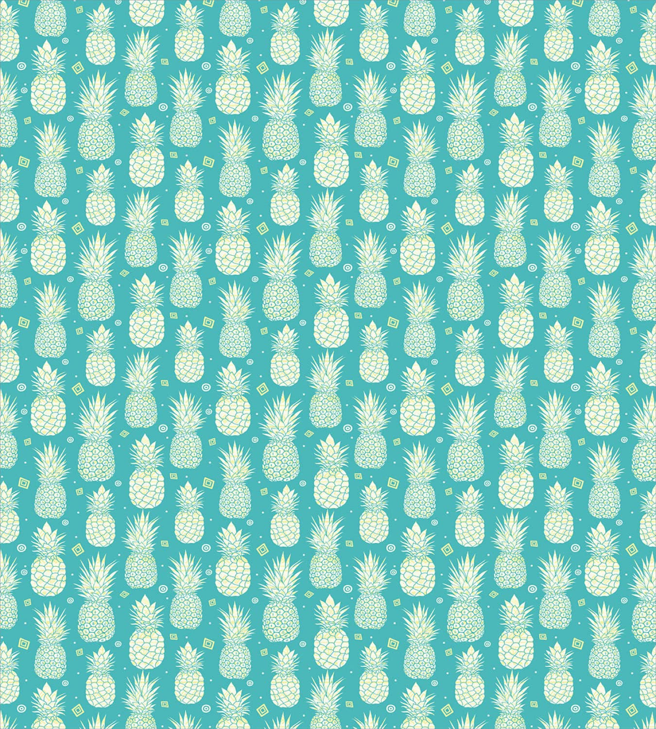 Ambesonne Pineapple Duvet Cover Set - King Size 2-Pack with 2 Duvet Covers & 4 Pillowcases - Tropical Summer Abstract Design with Exotic Fruits in Pale Yellow & Turquoise - Soft Bedding for Beach House, Guest Room & Summer Home Decor