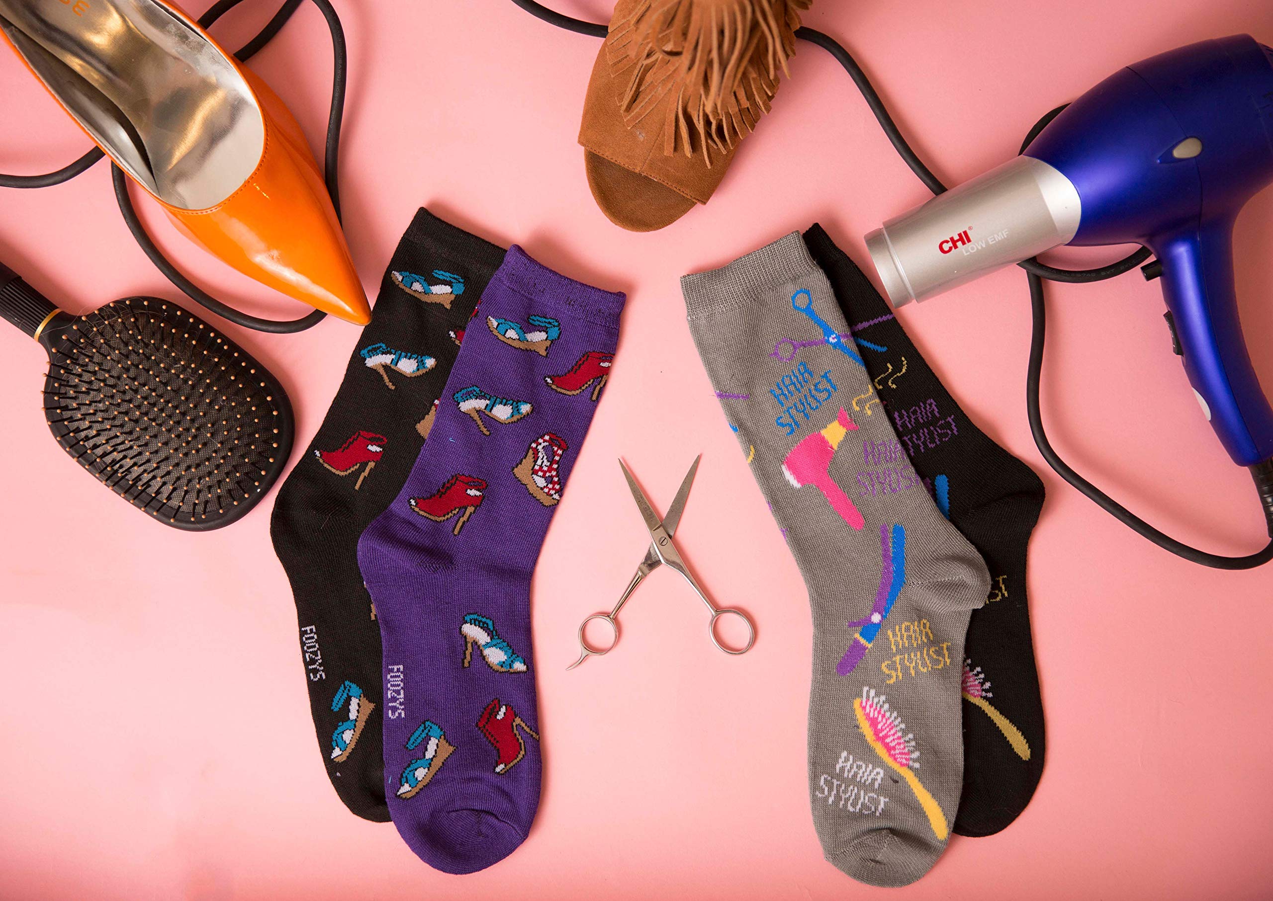 Foozys Women's Crew Socks - Fun & Stylish Novelty Socks Pack of 2 Pairs - Perfect for Casual Wear, Gifts, and Everyday Fashion