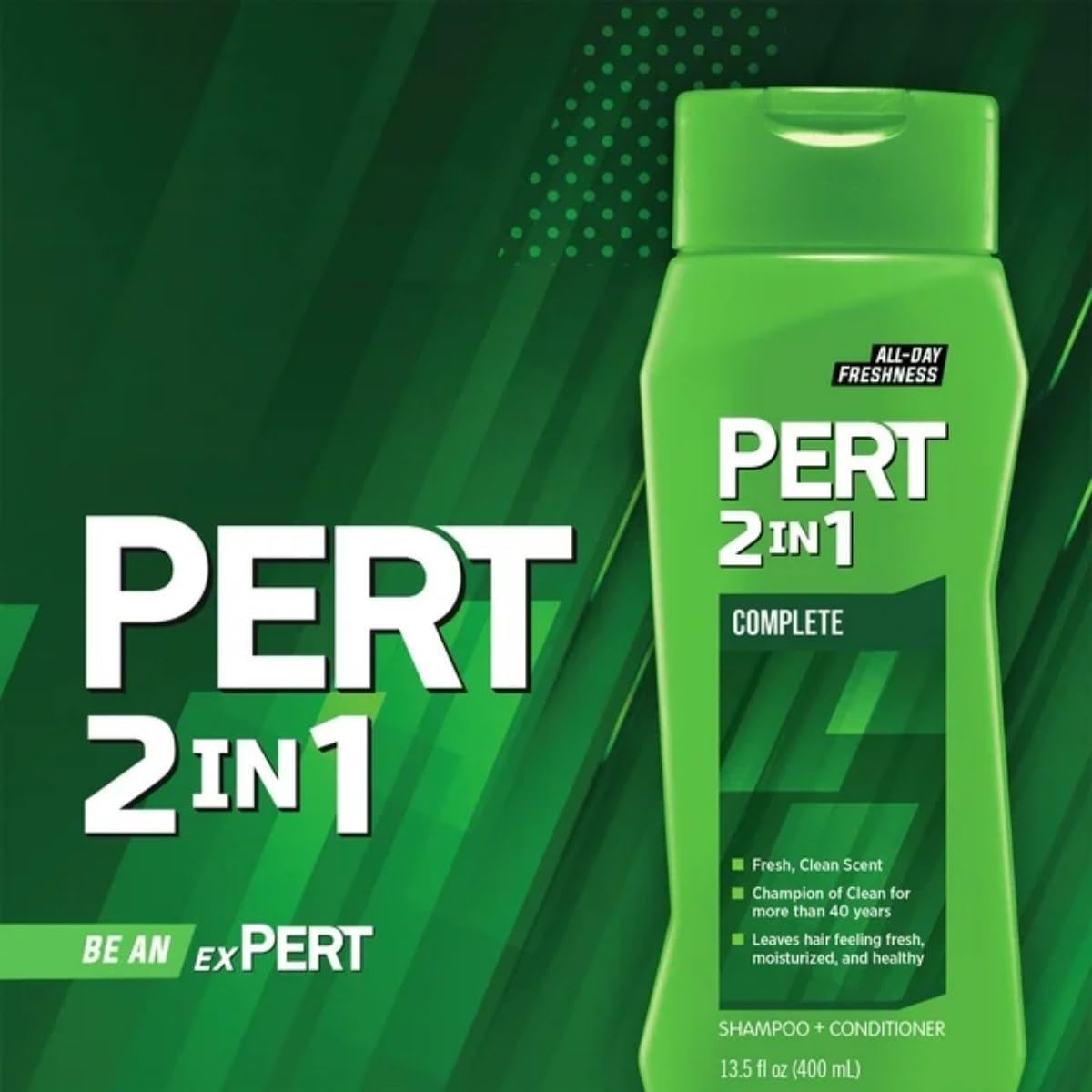 Pert Plus 2-in-1 Shampoo and Conditioner for Normal Hair - 13.5 oz (18 Pack) | Daily Hair Care for Men & Women | Salon Quality at Home