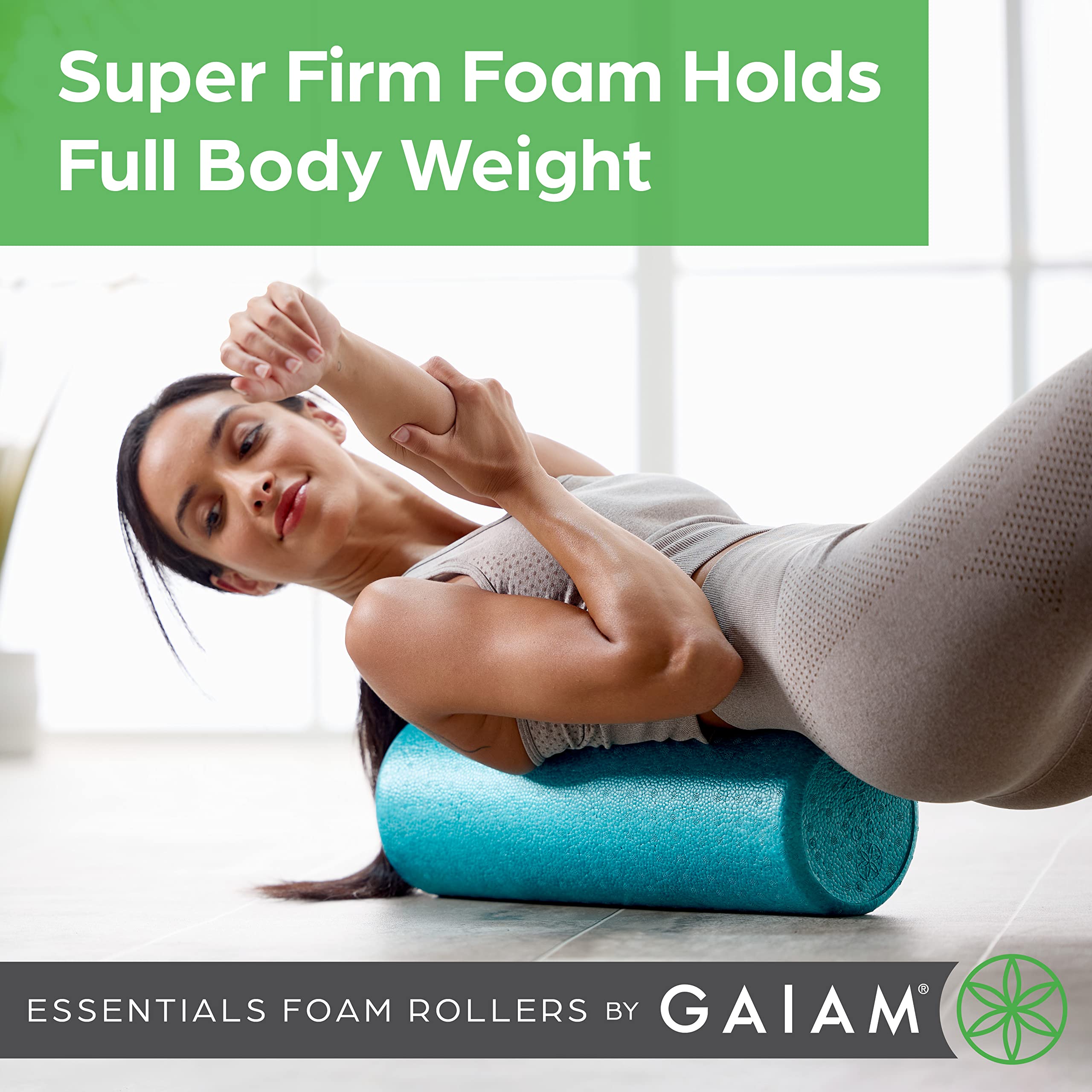 Gaiam Essentials High-Density Foam Roller for Deep Tissue Massage - Relieve Back Pain & Sore Muscles - Perfect for Post-Workout Recovery, Yoga & Physical Therapy