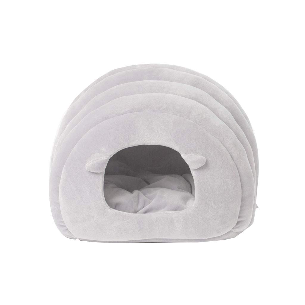 ZSCLLCQ 4-Season Warm Pet Bed - Semi-Enclosed Sleeping Bag & Mat for Dogs & Cats - Cozy Gray Nest for Winter Comfort (Indoor/Outdoor Use)